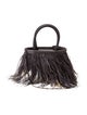 Moo Roo Ostrich Feather Top Handle Bag