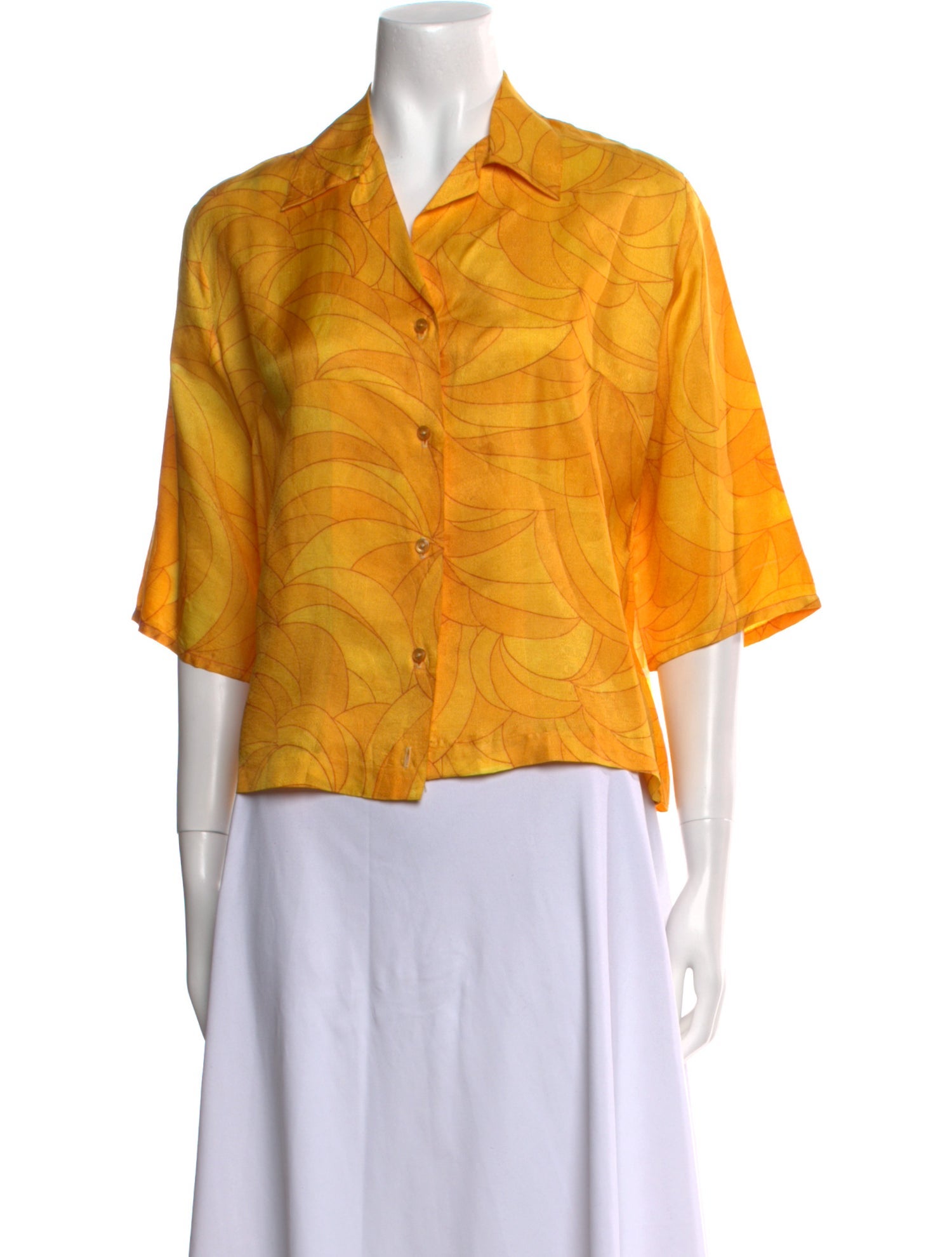 Vintage - Unbranded Vintage Printed Button-Up Top