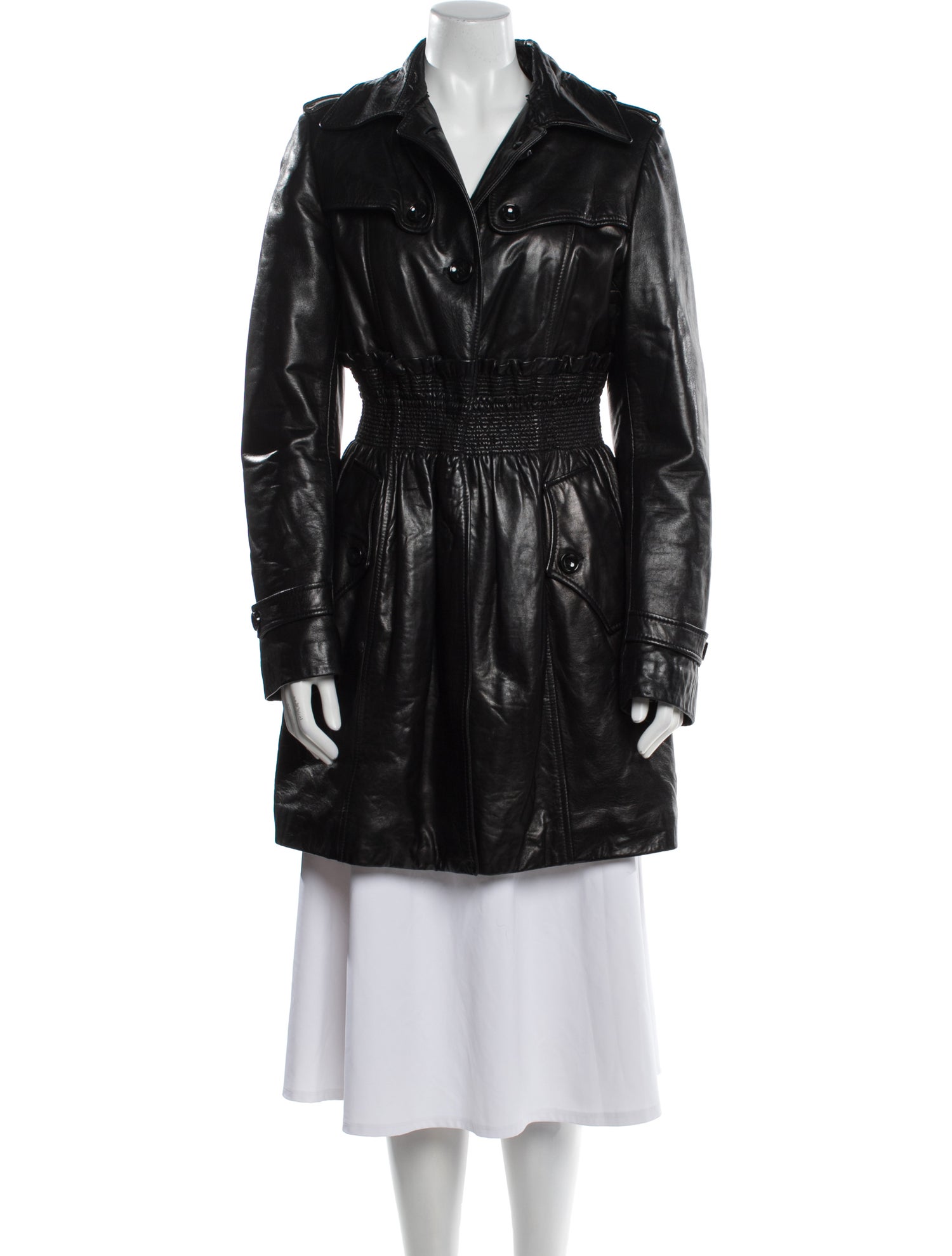 Vintage - Unbranded Leather Trench Coat