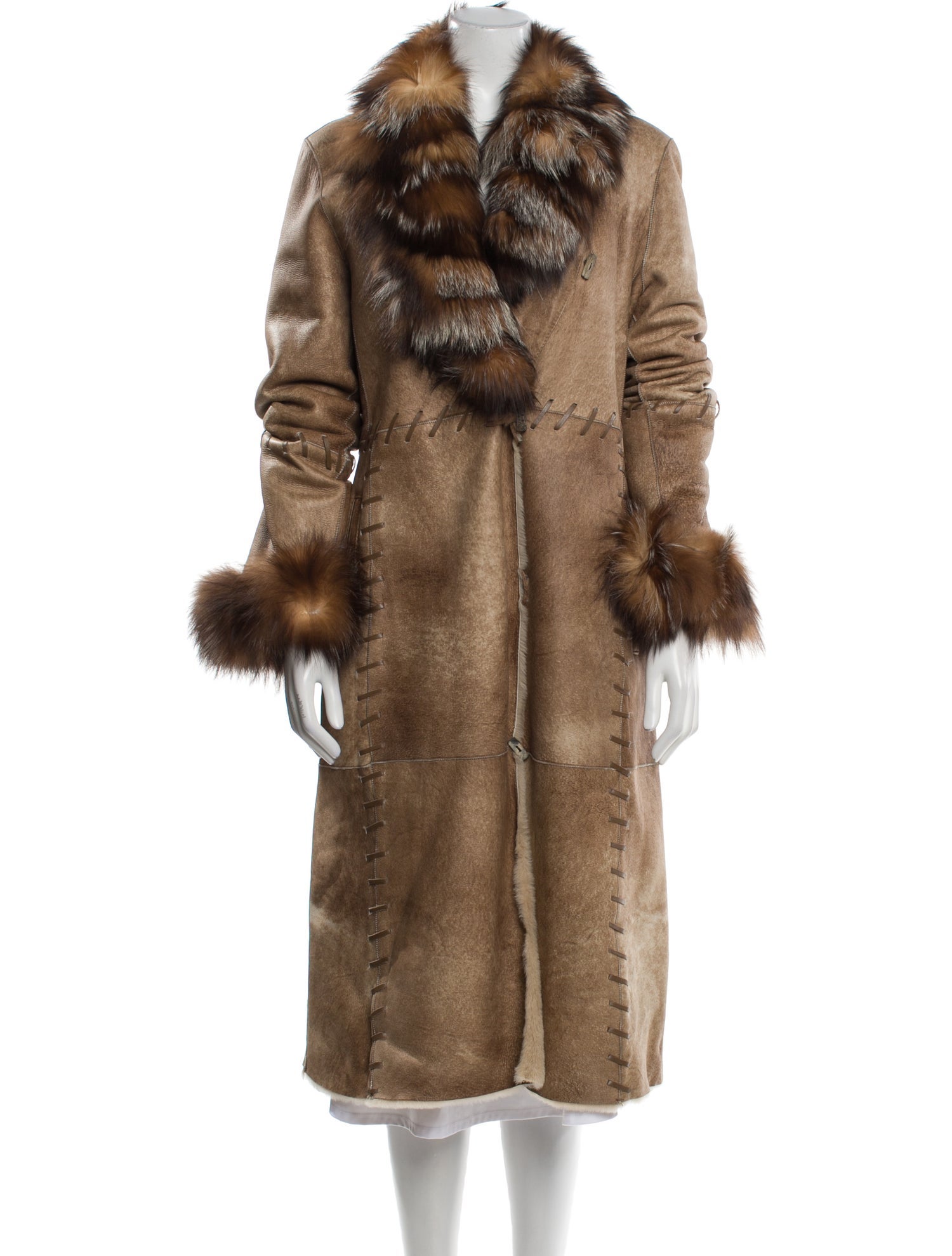 Jekel Leather Faux Fur Coat