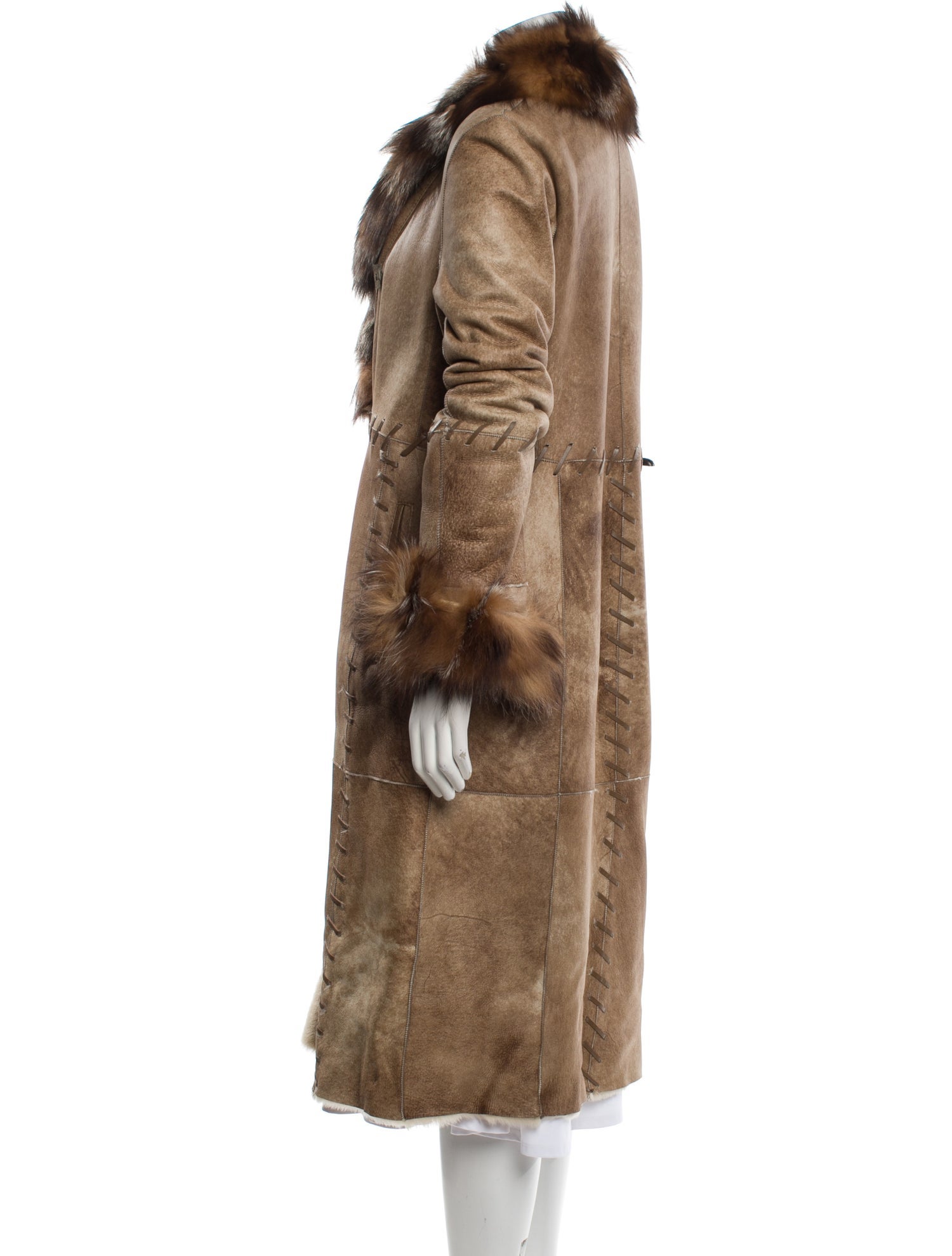 Jekel Leather Faux Fur Coat