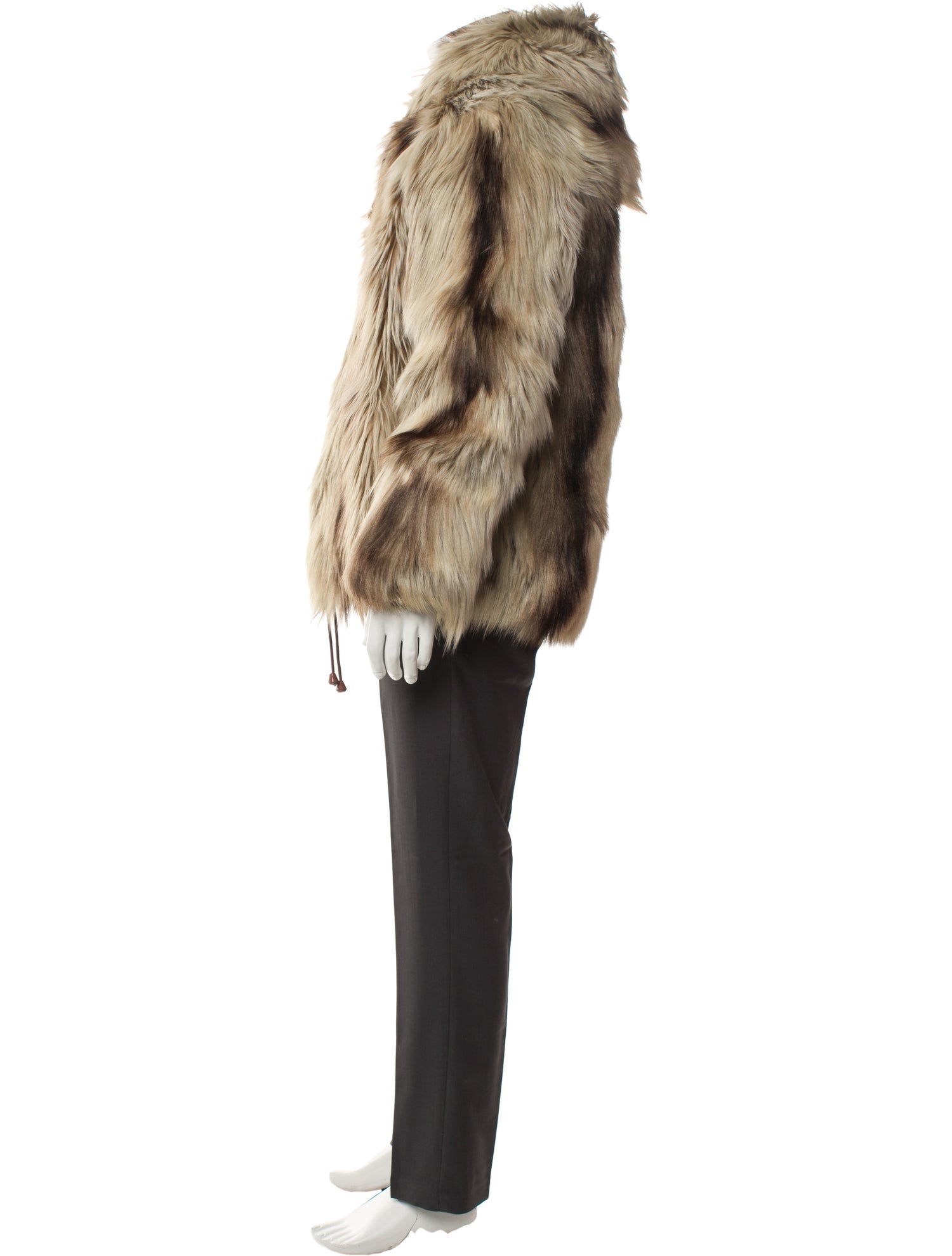 Vintage - Unbranded Goat Fur Houndstooth Print Parka