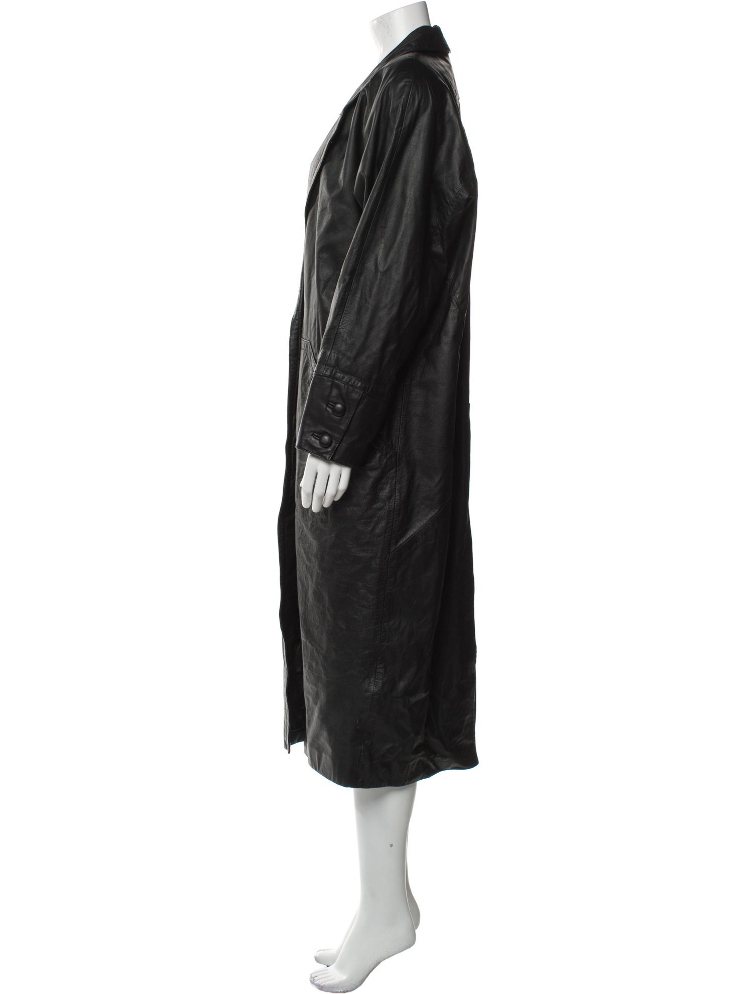 Vintage - Unbranded Leather Trench Coat