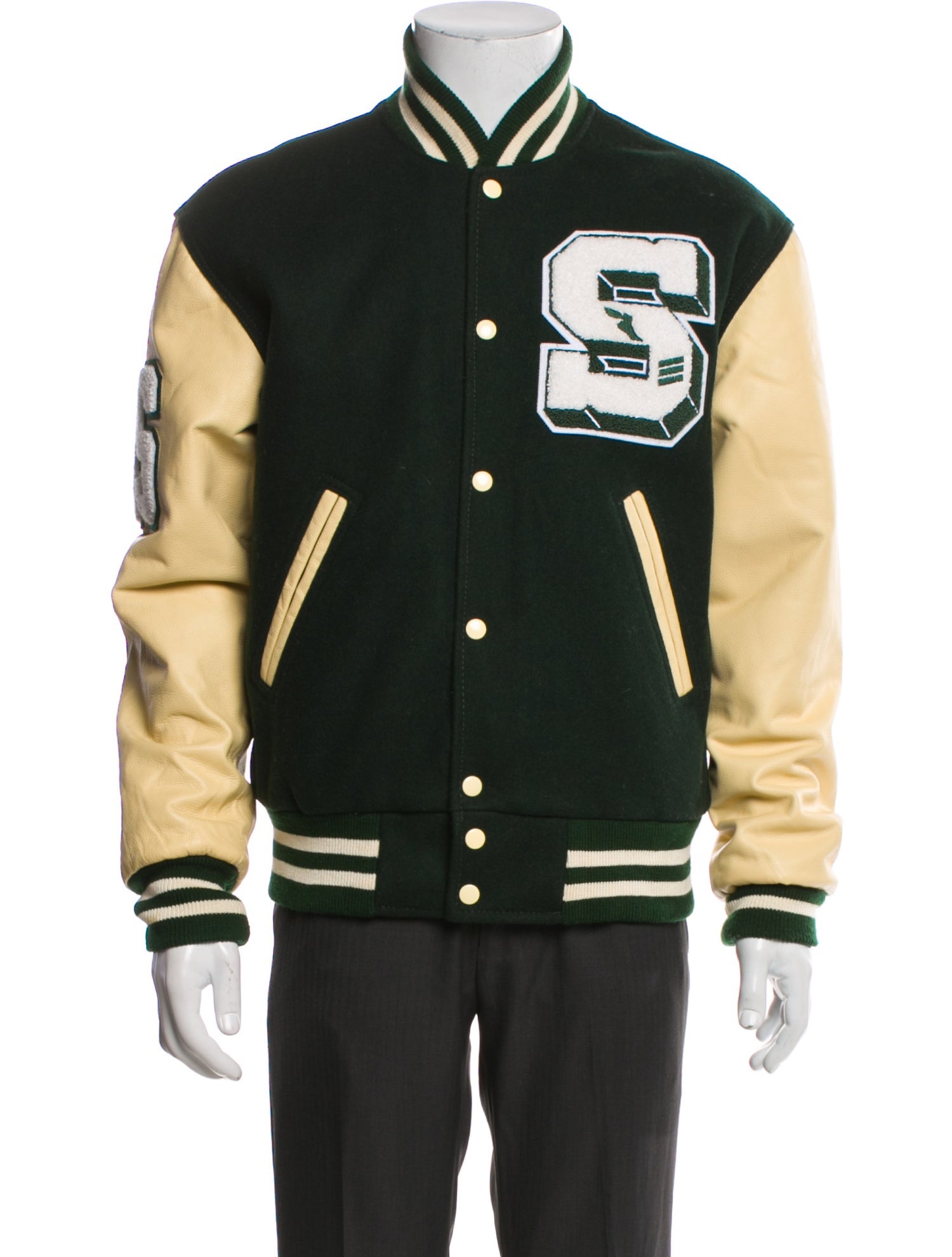 Stadium Goods Wool Colorblock Pattern Varsity Jacket