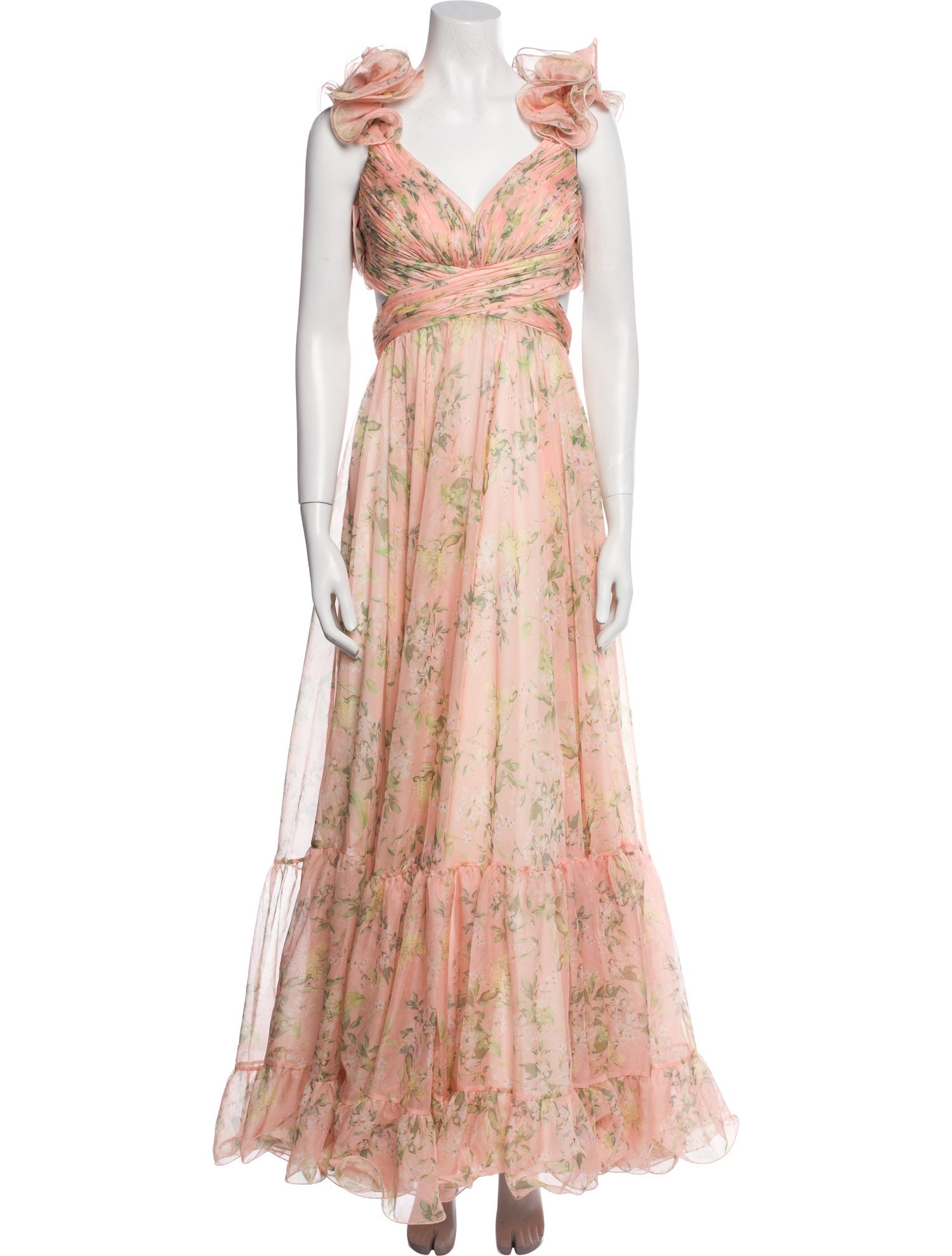 Vintage - Unbranded Floral Print Long Dress