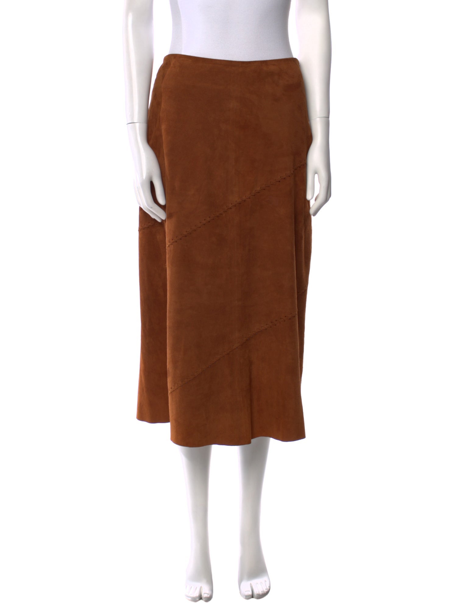 Vintage - Unbranded Whipstitch Trim Midi Length Skirt