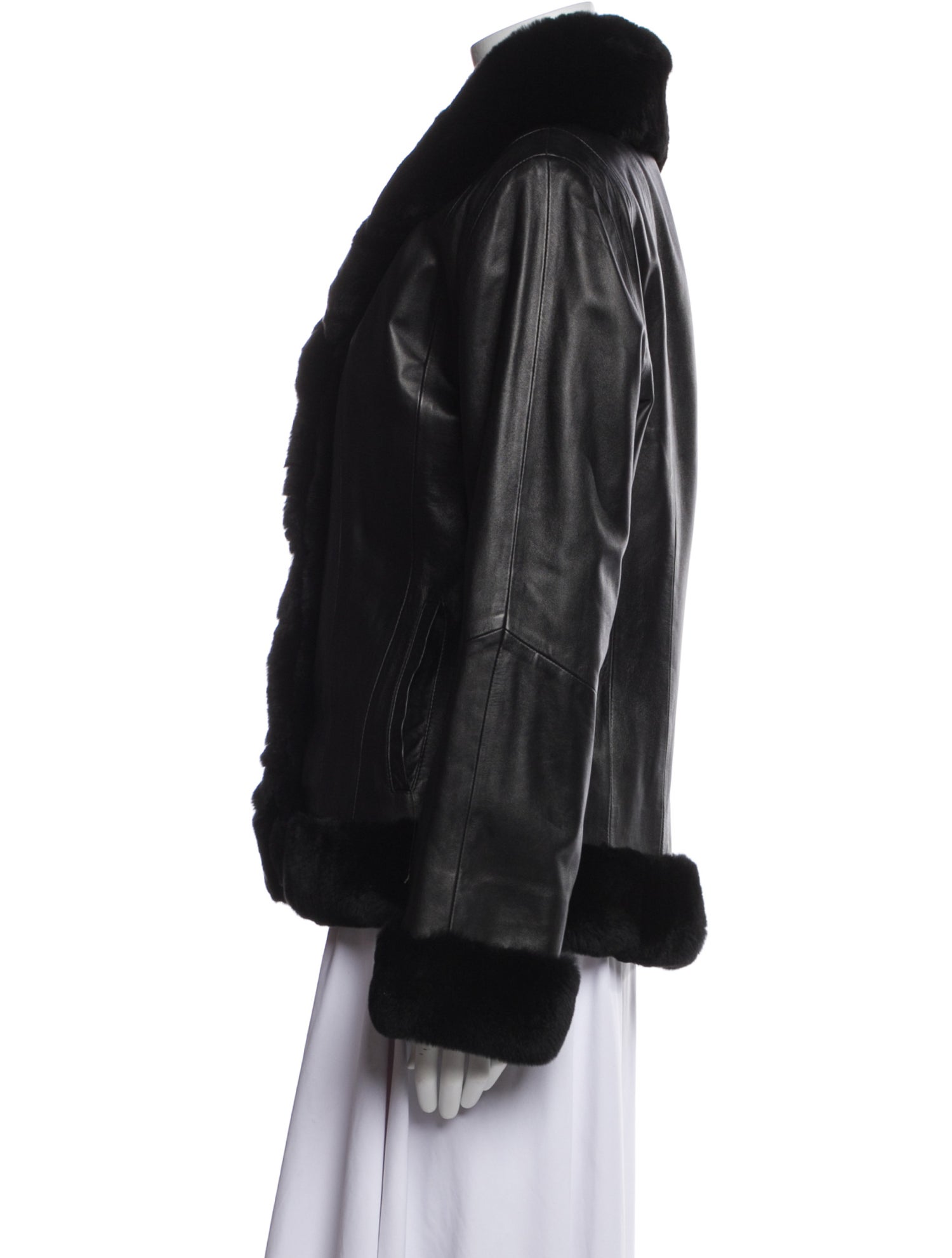 Vintage - Unbranded Leather Fur Jacket