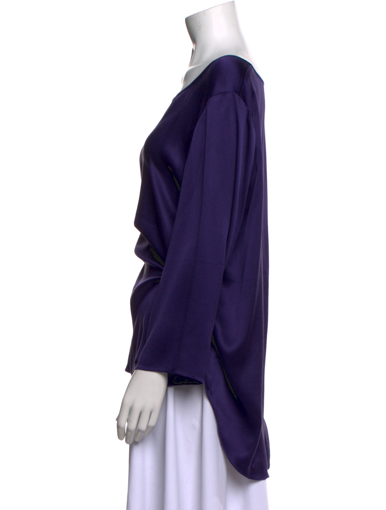 Vintage - Unbranded Silk Bateau Neckline Blouse w/ Tags