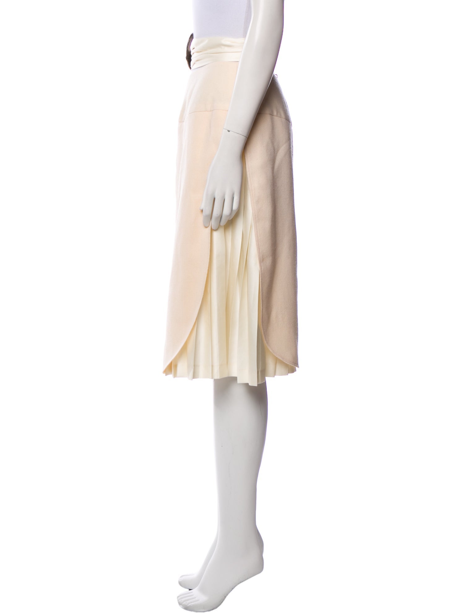 Vintage - Unbranded Pleated Accents Knee-Length Skirt