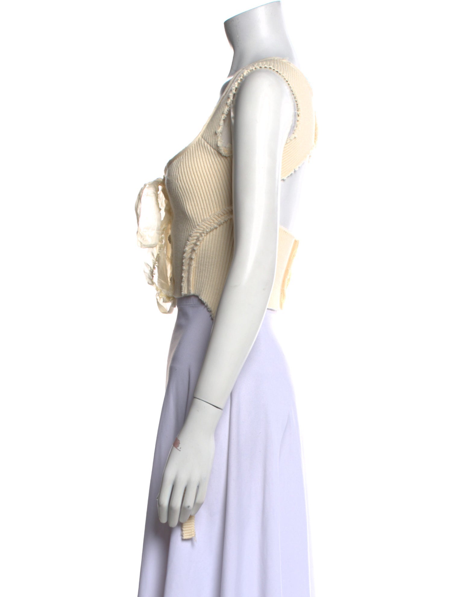 Vintage - Unbranded Square Neckline Sleeveless Crop Top