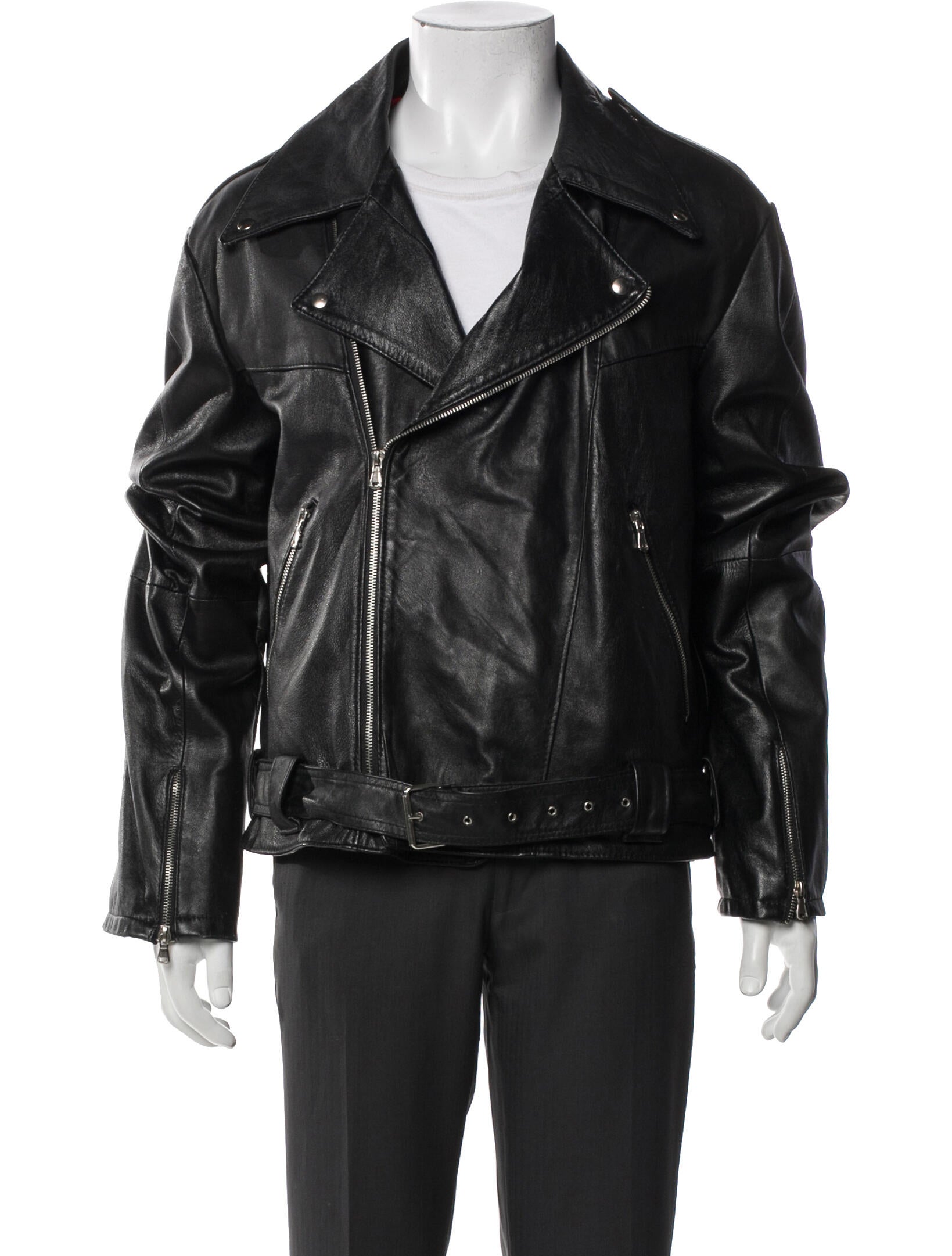 Vintage - Unbranded Leather Moto Jacket