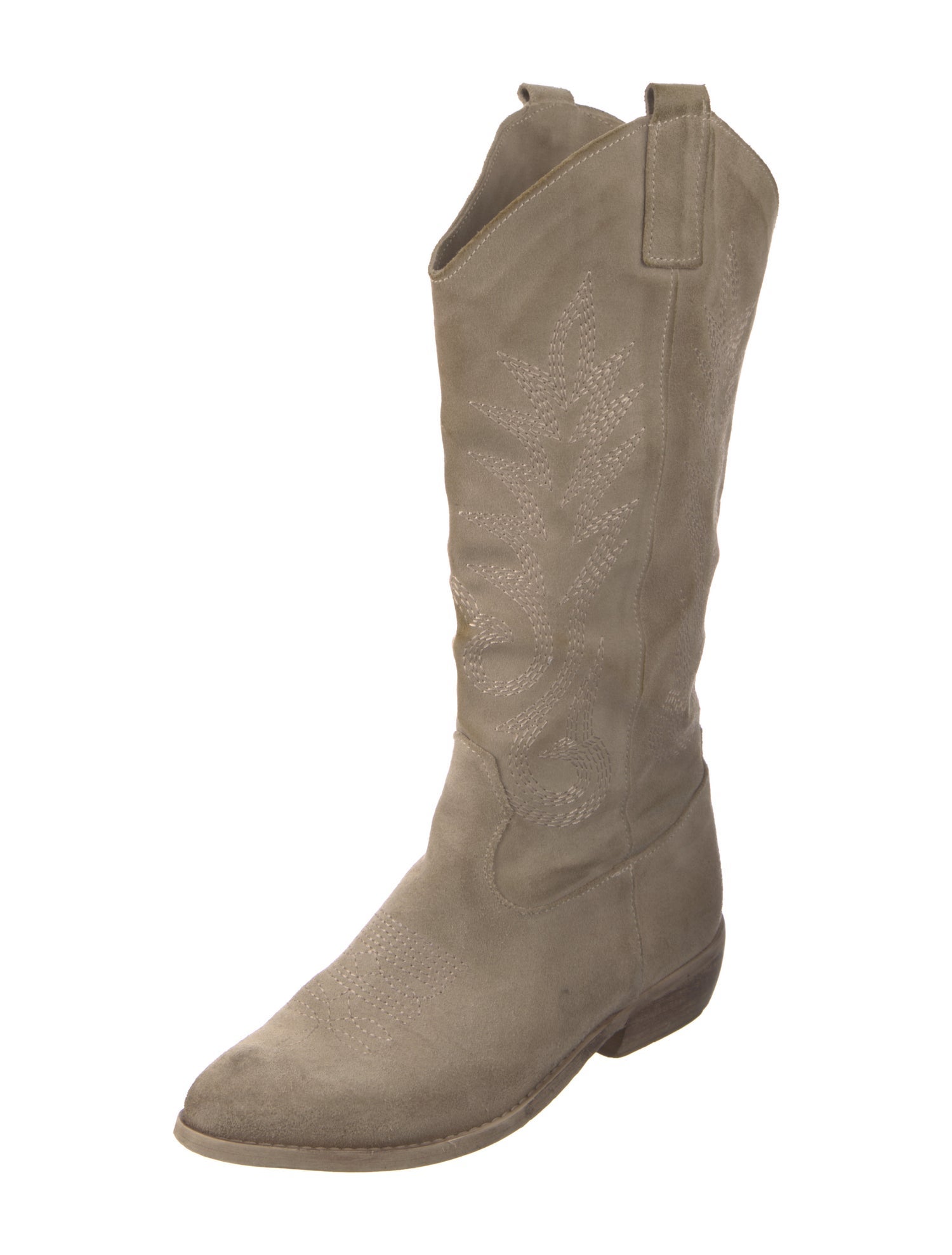 Vintage - Unbranded Suede Embroidered Accent Western Boots