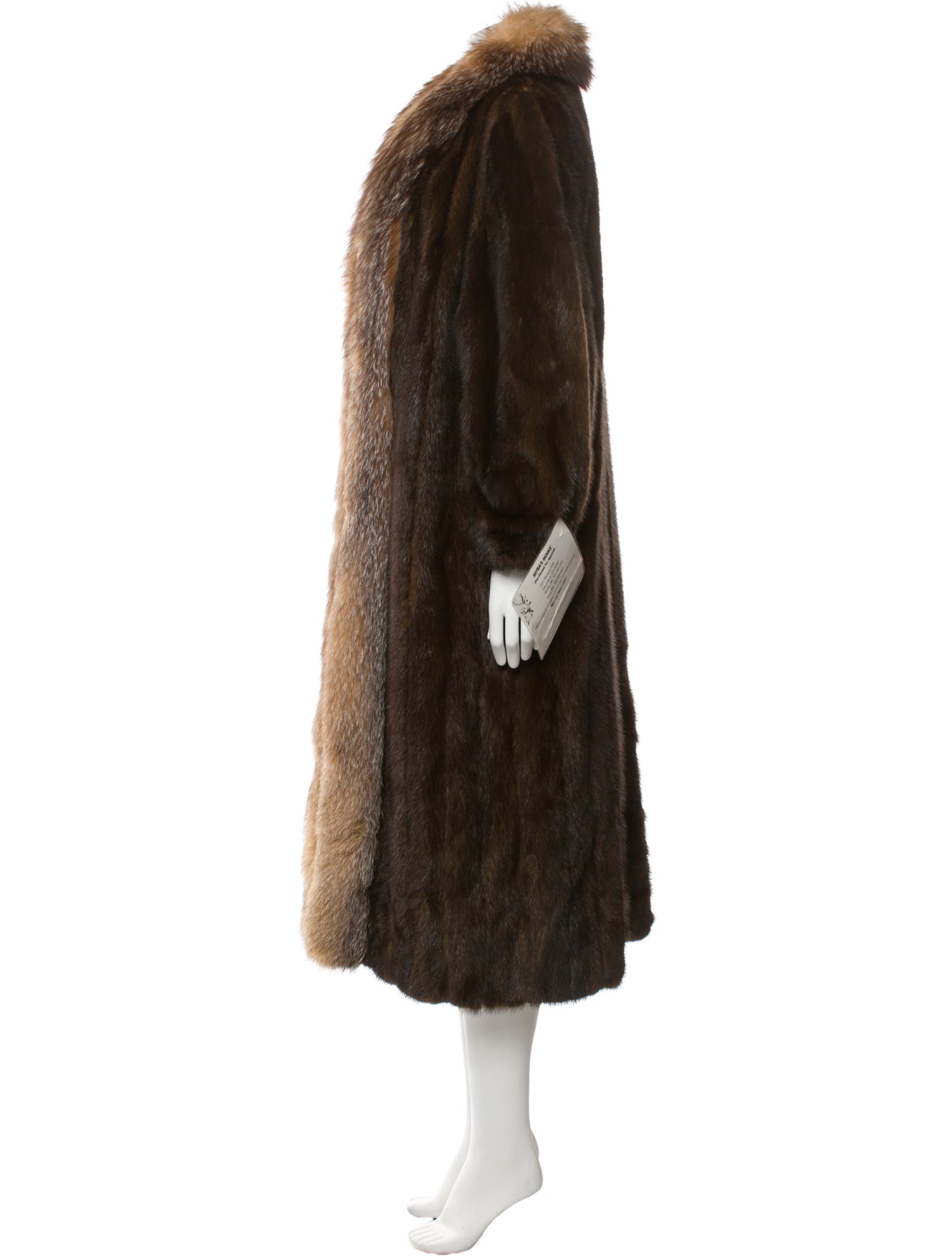 Vintage - Unbranded Colorblock Pattern Faux Fur Coat