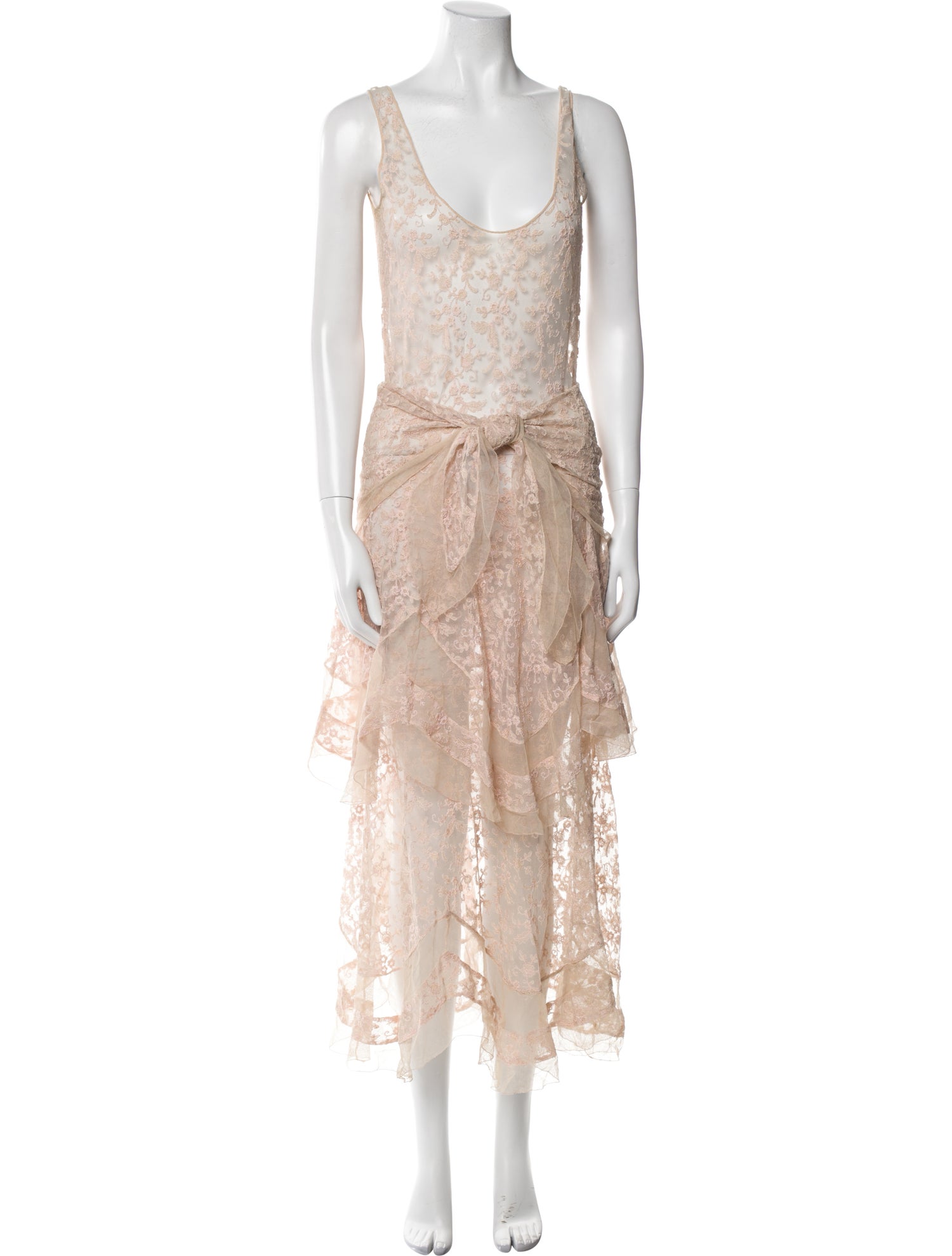 Vintage - Unbranded Lace Pattern Long Dress