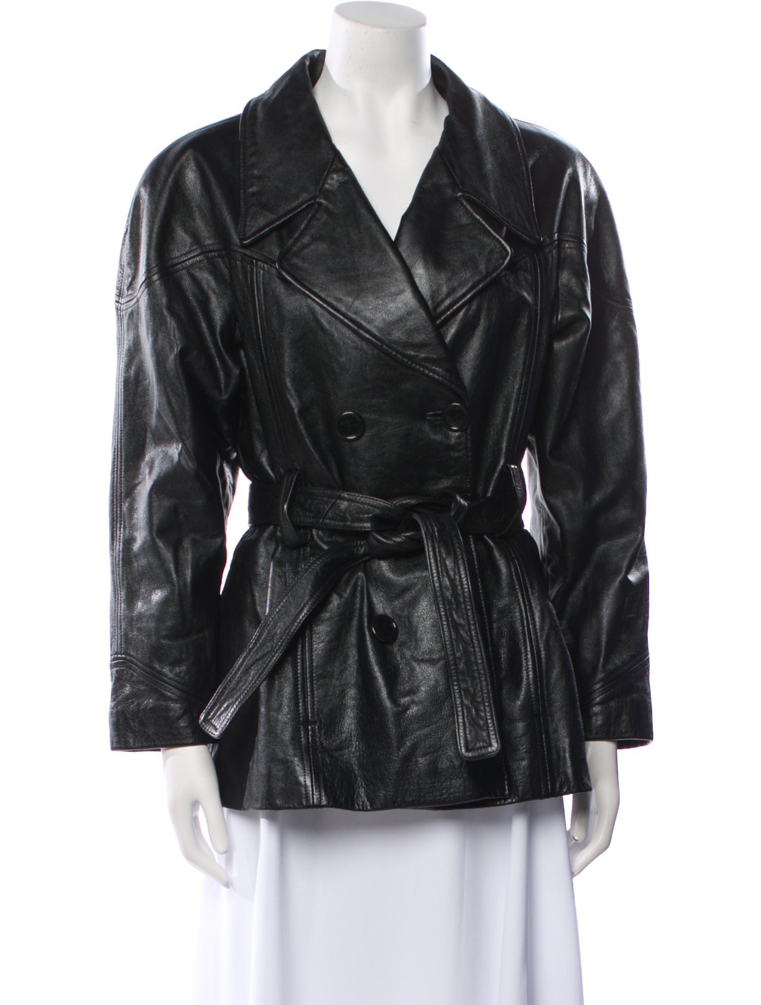 Vintage - Unbranded Vintage Leather Trench Coat