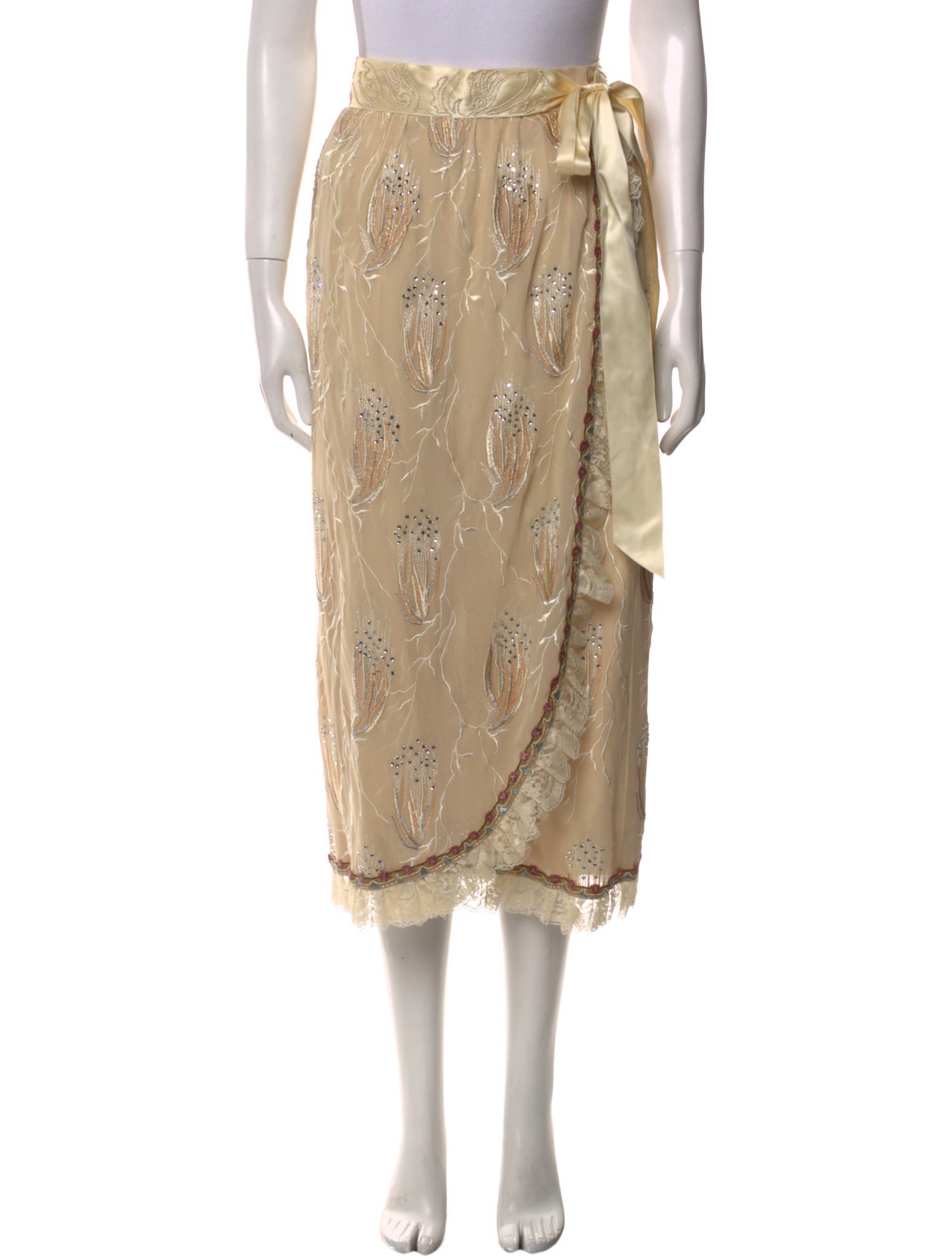 Vintage - Unbranded Printed Knee-Length Skirt