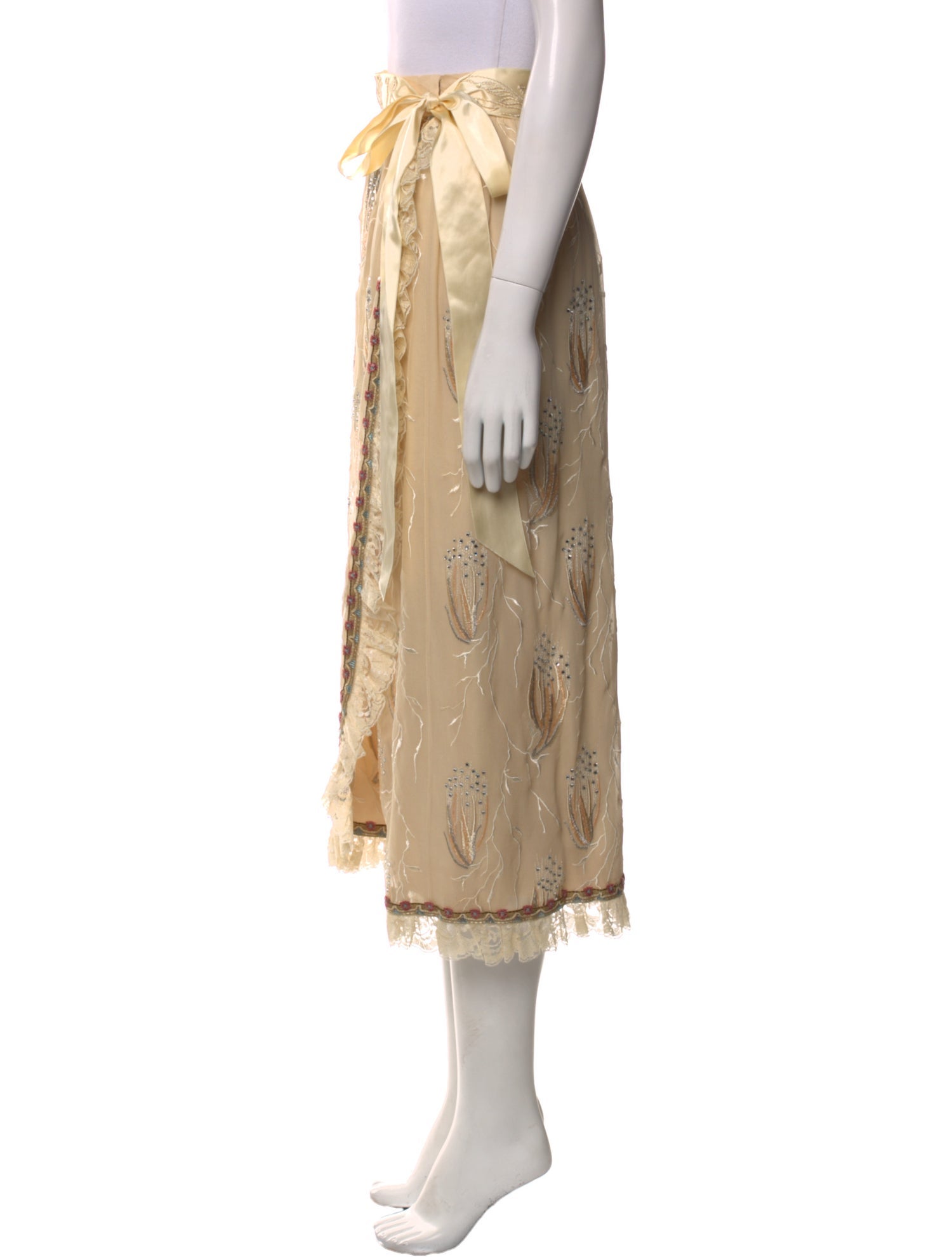 Vintage - Unbranded Printed Knee-Length Skirt