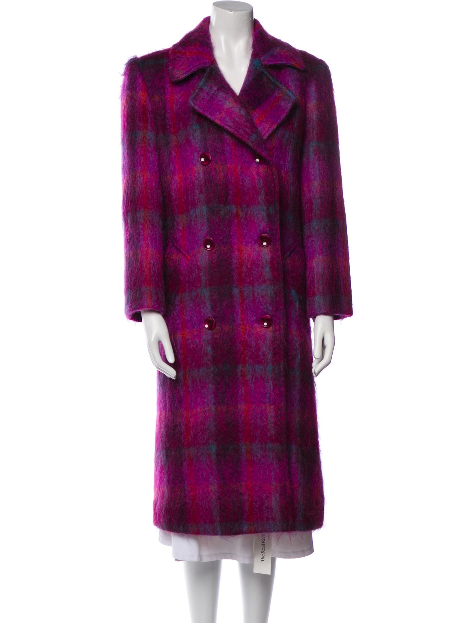 Vintage - Unbranded Vintage Plaid Print Peacoat