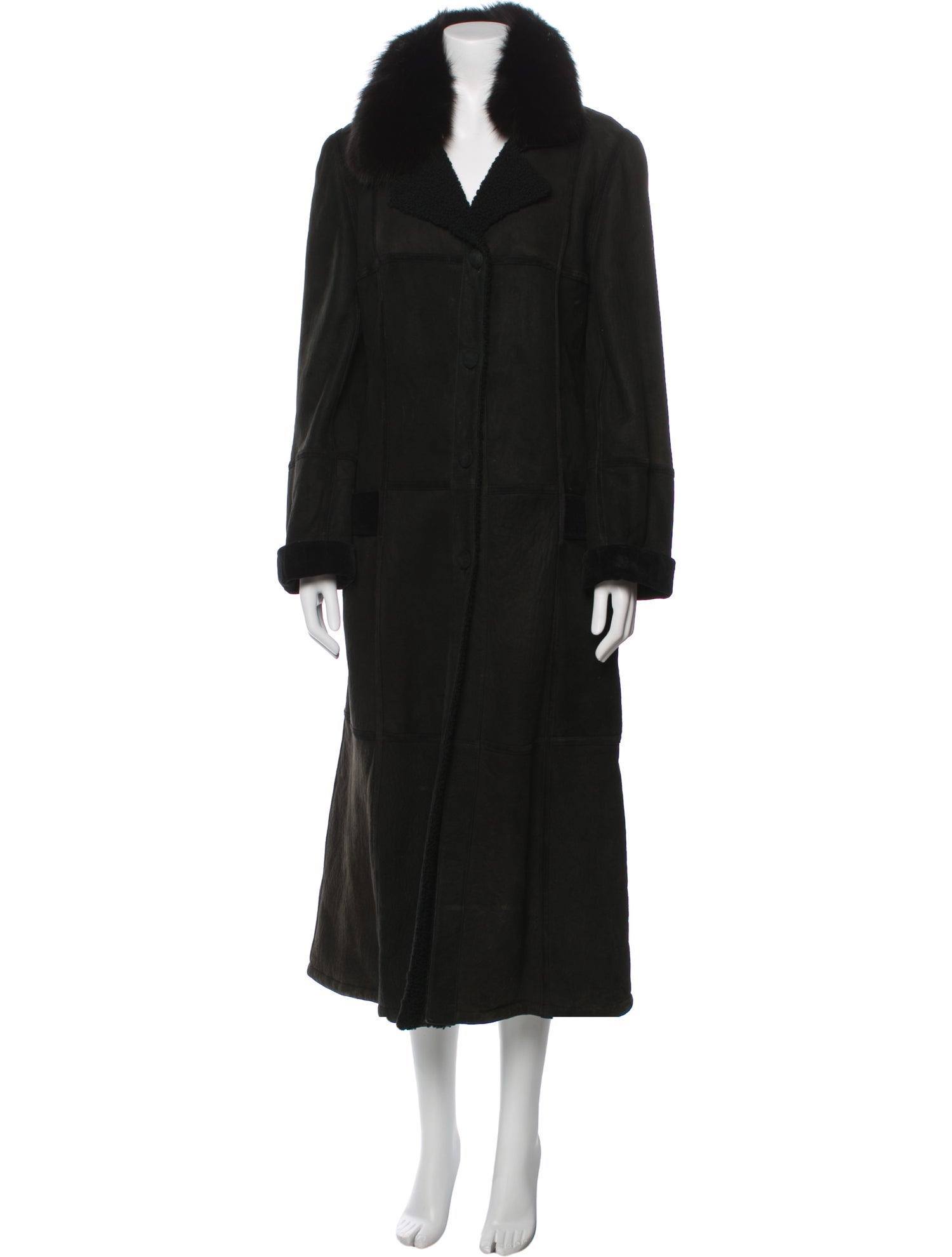 Vintage - Unbranded Suede Faux Fur Coat