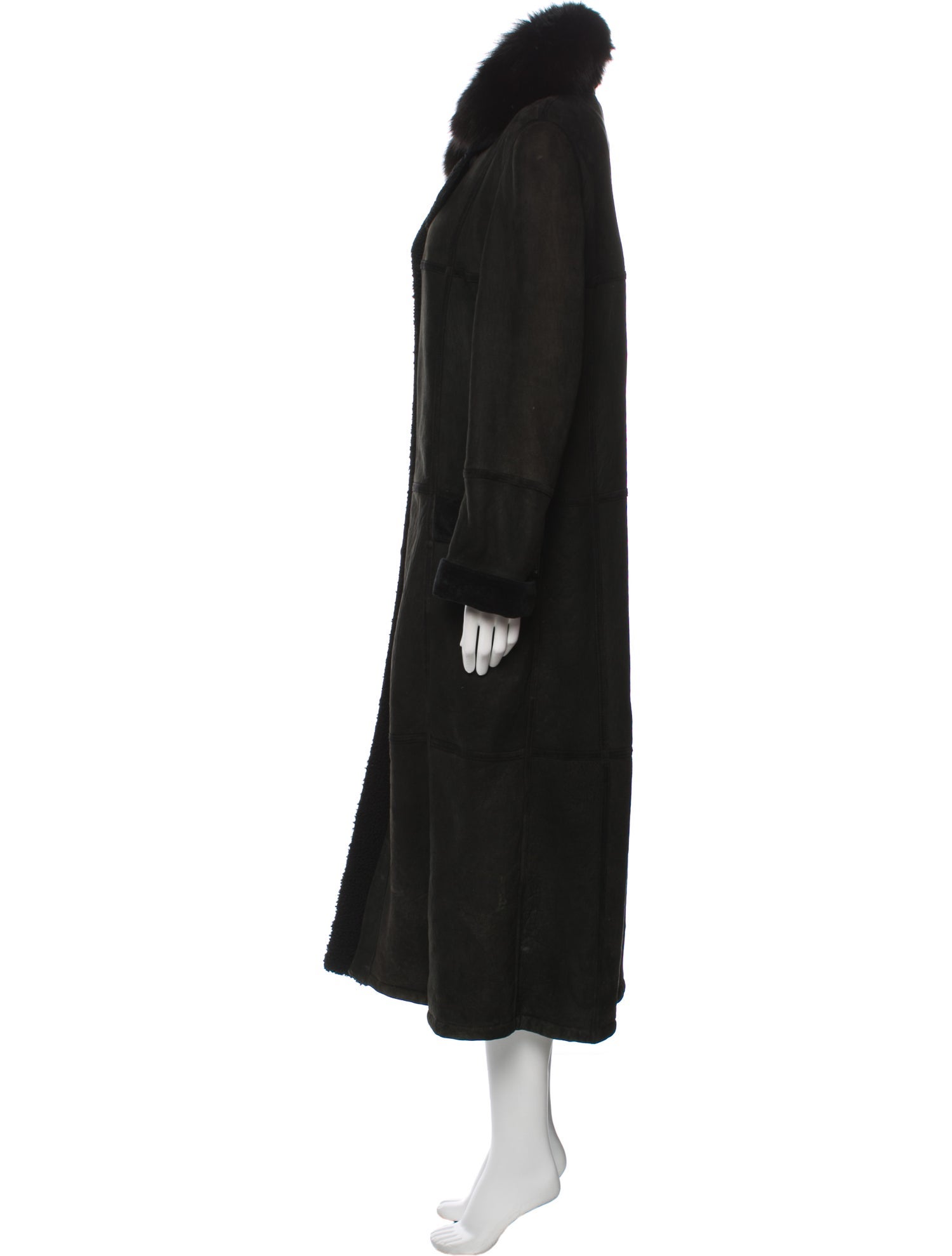 Vintage - Unbranded Suede Faux Fur Coat