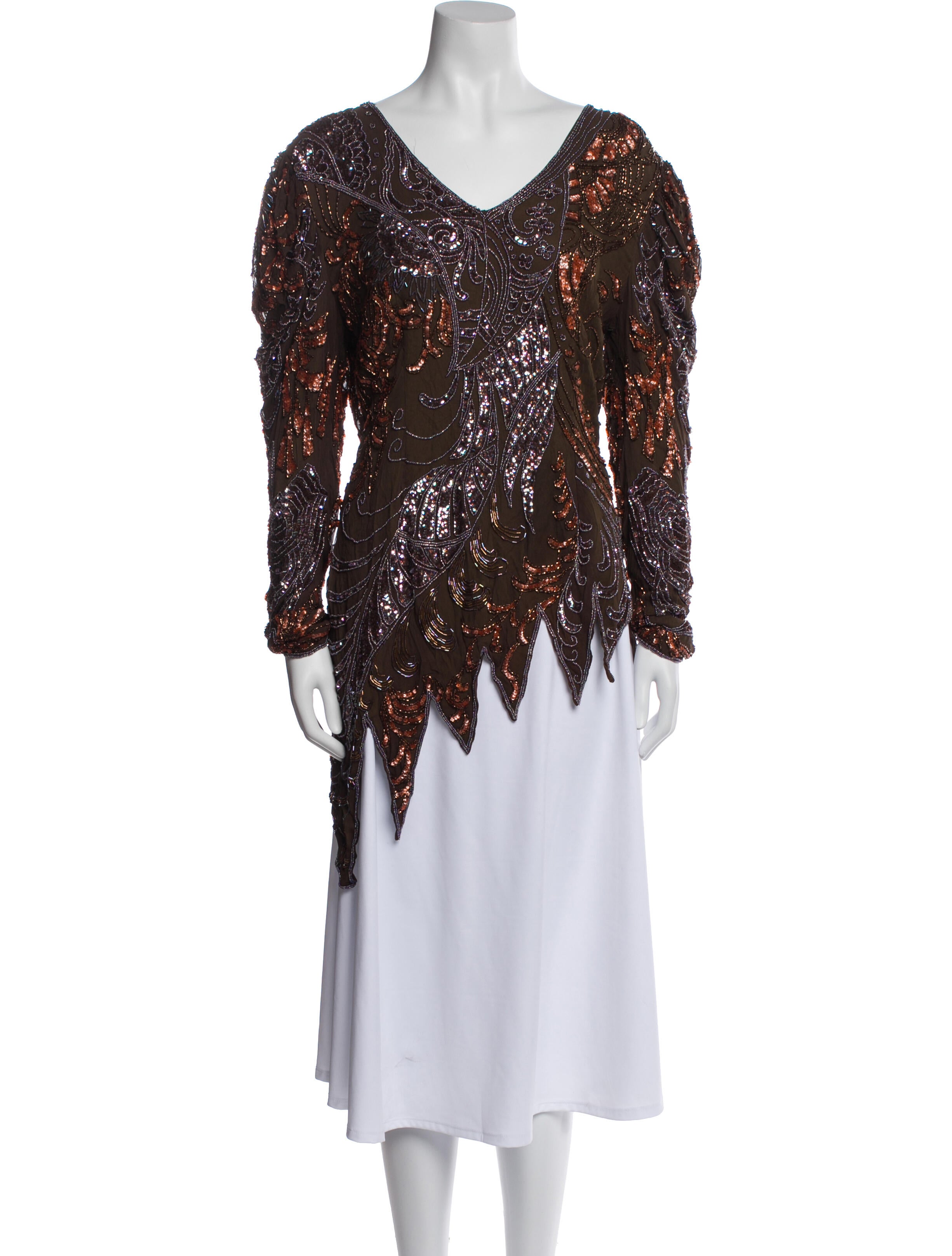 Vintage - Unbranded Patterned V-Neck Tunic