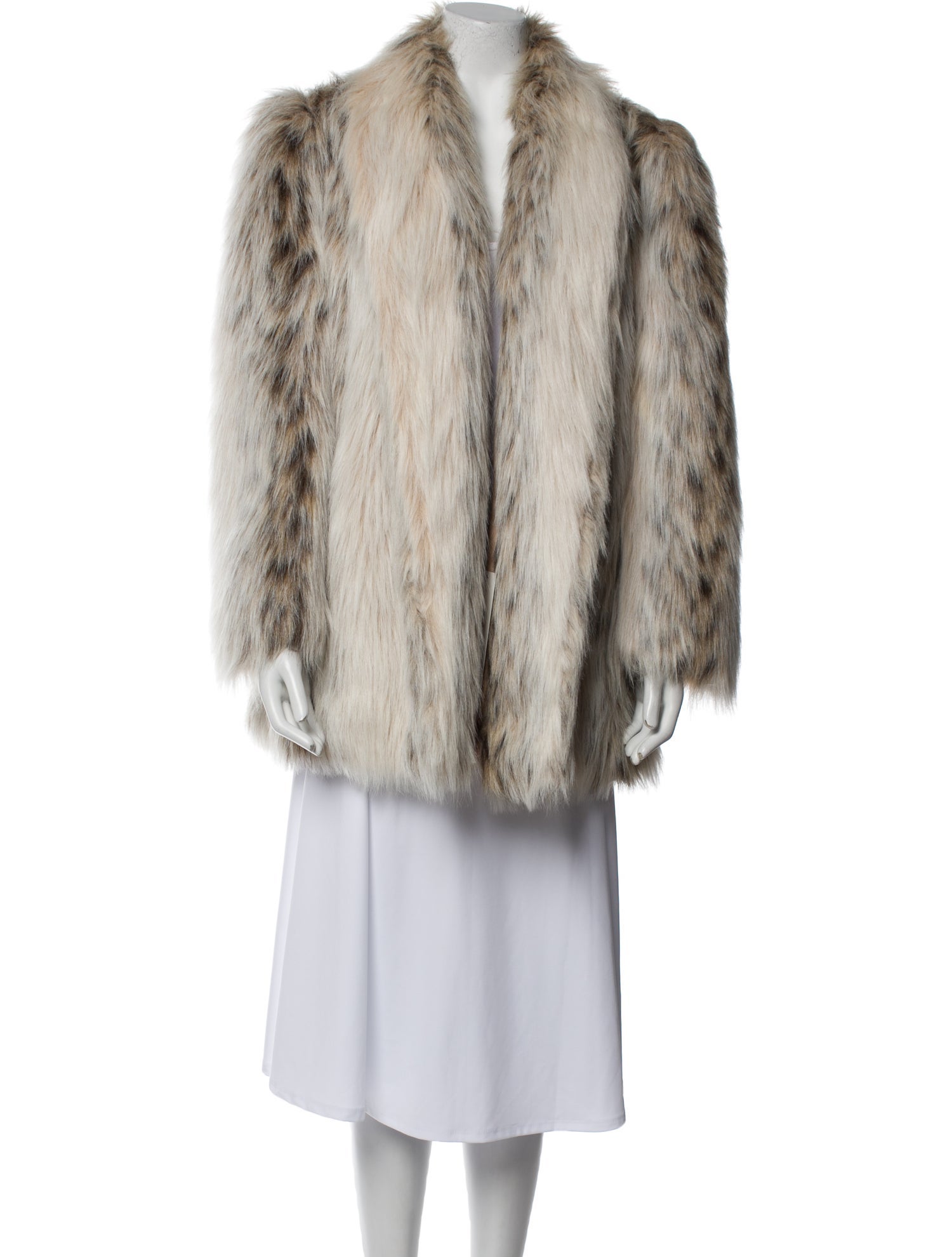 Vintage - Unbranded Striped Fur Coat