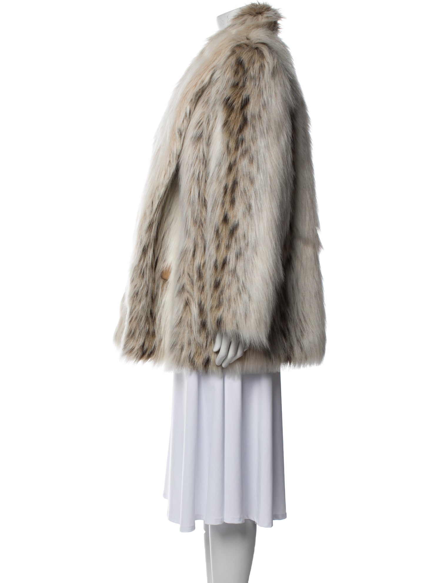 Vintage - Unbranded Striped Fur Coat