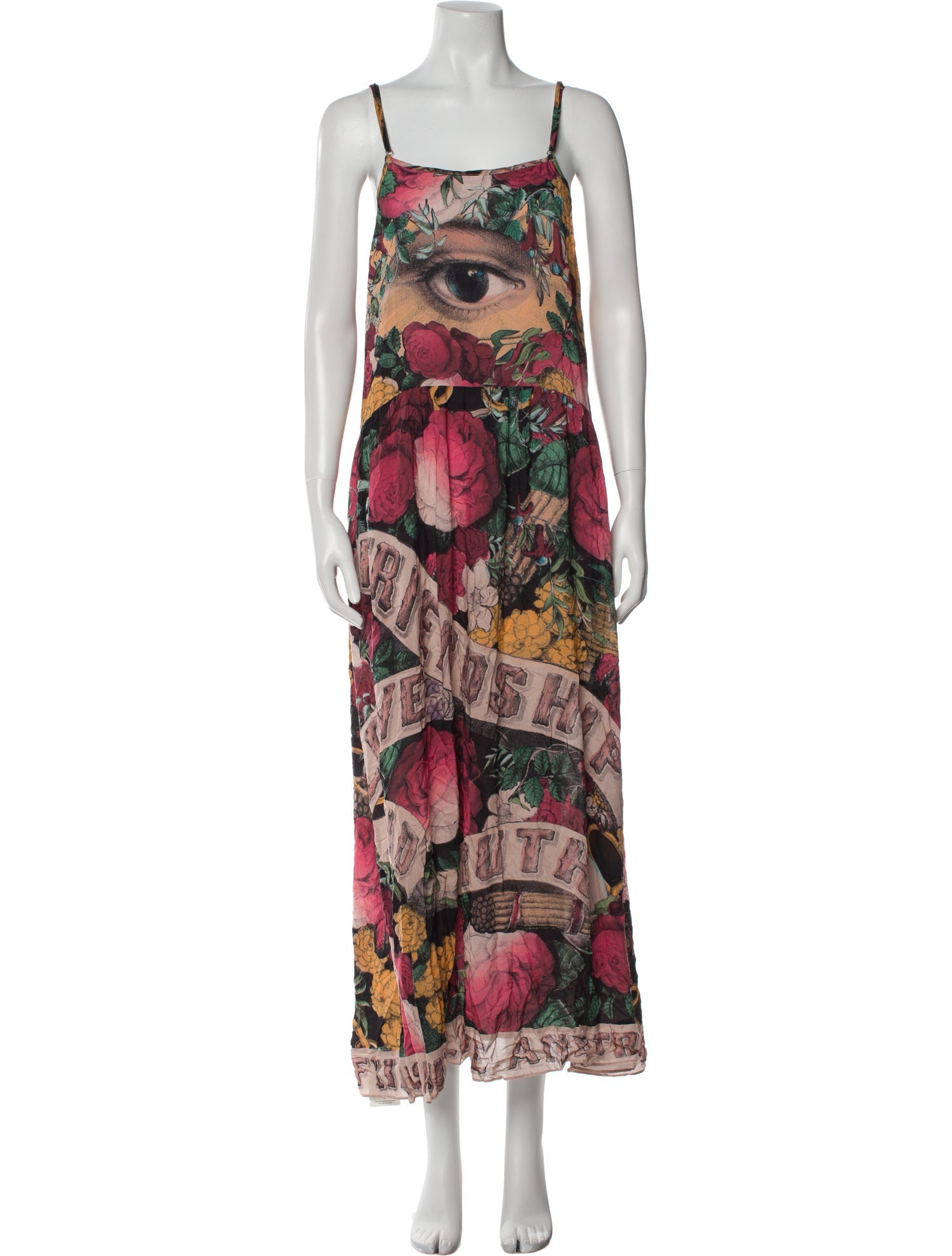 Vintage - Unbranded Floral Print Long Dress