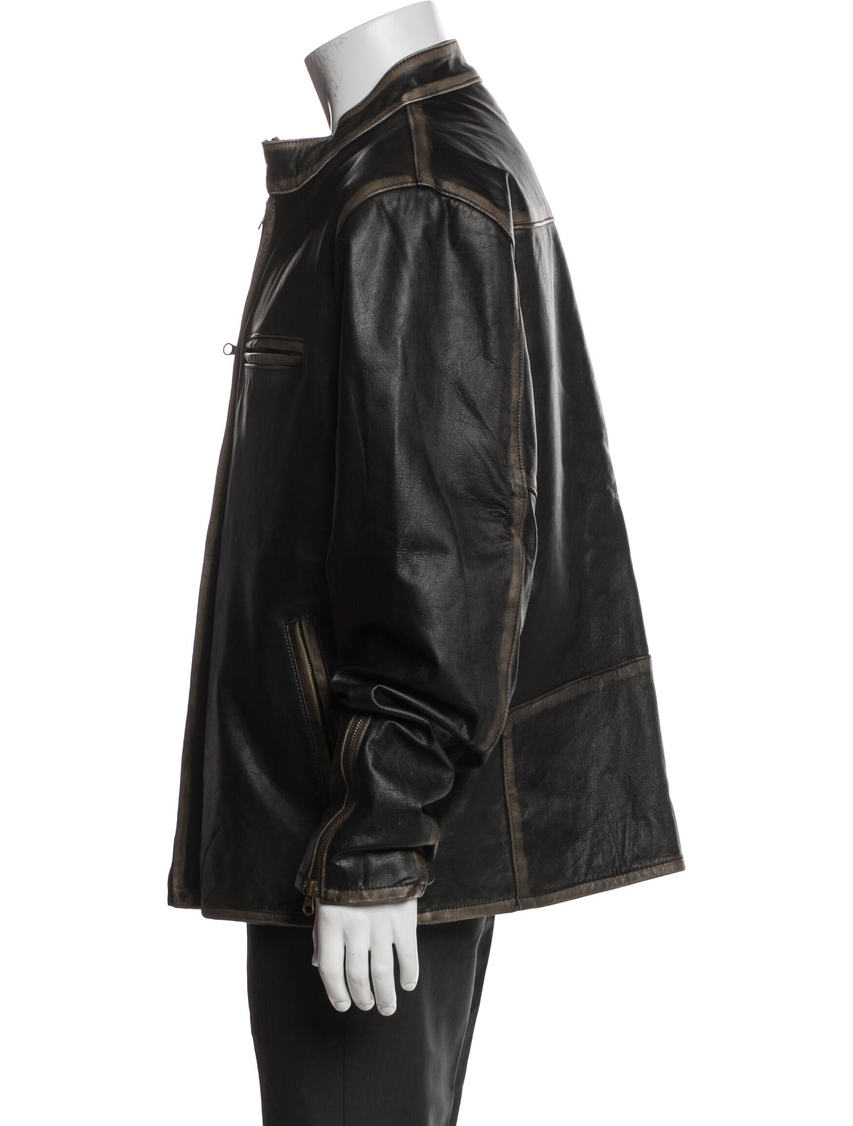 Vintage - Unbranded Leather Moto Jacket