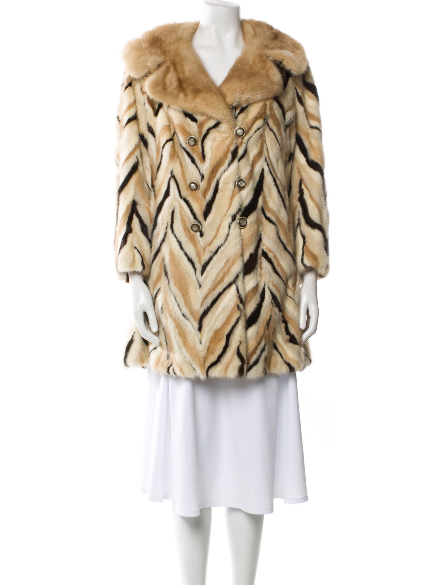 Vintage - Unbranded Printed Fur Coat