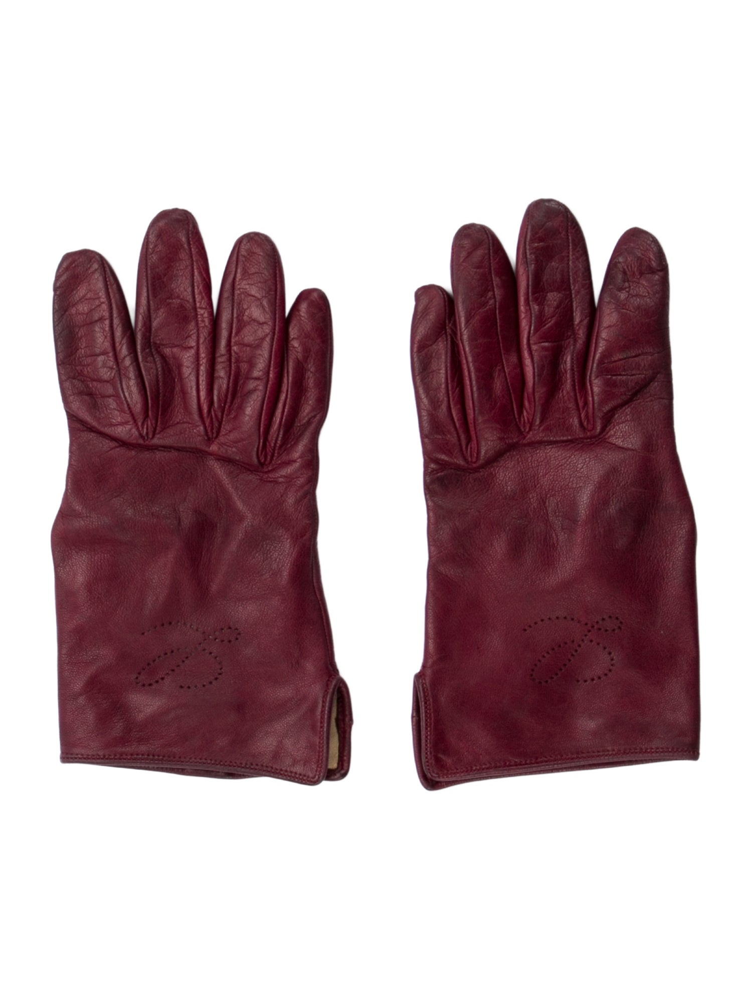 Vintage - Unbranded Burgundy Leather Gloves
