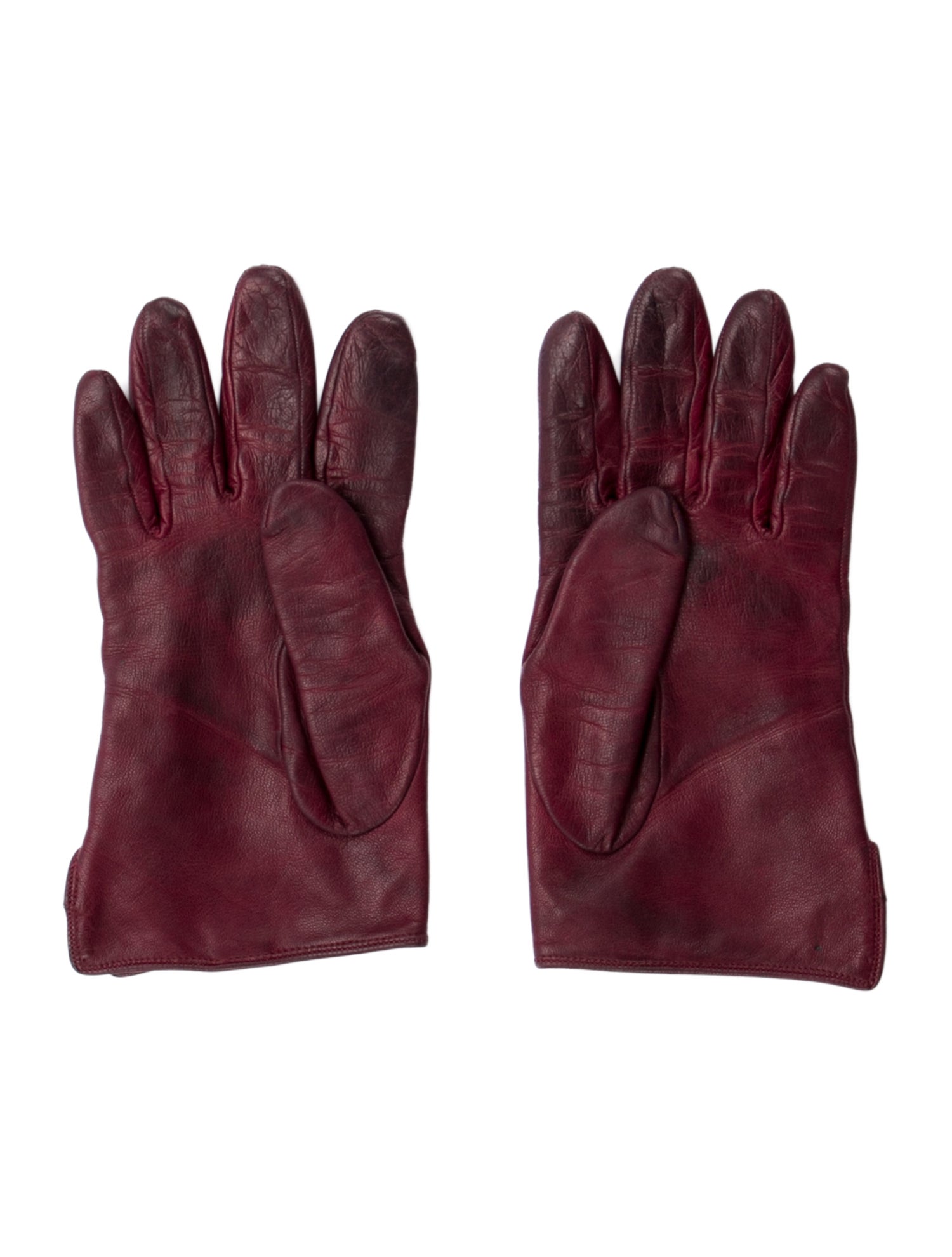 Vintage - Unbranded Burgundy Leather Gloves