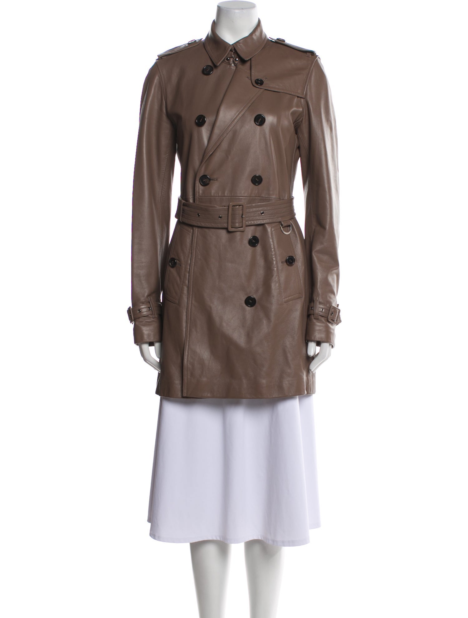 Vintage - Unbranded Leather Trench Coat