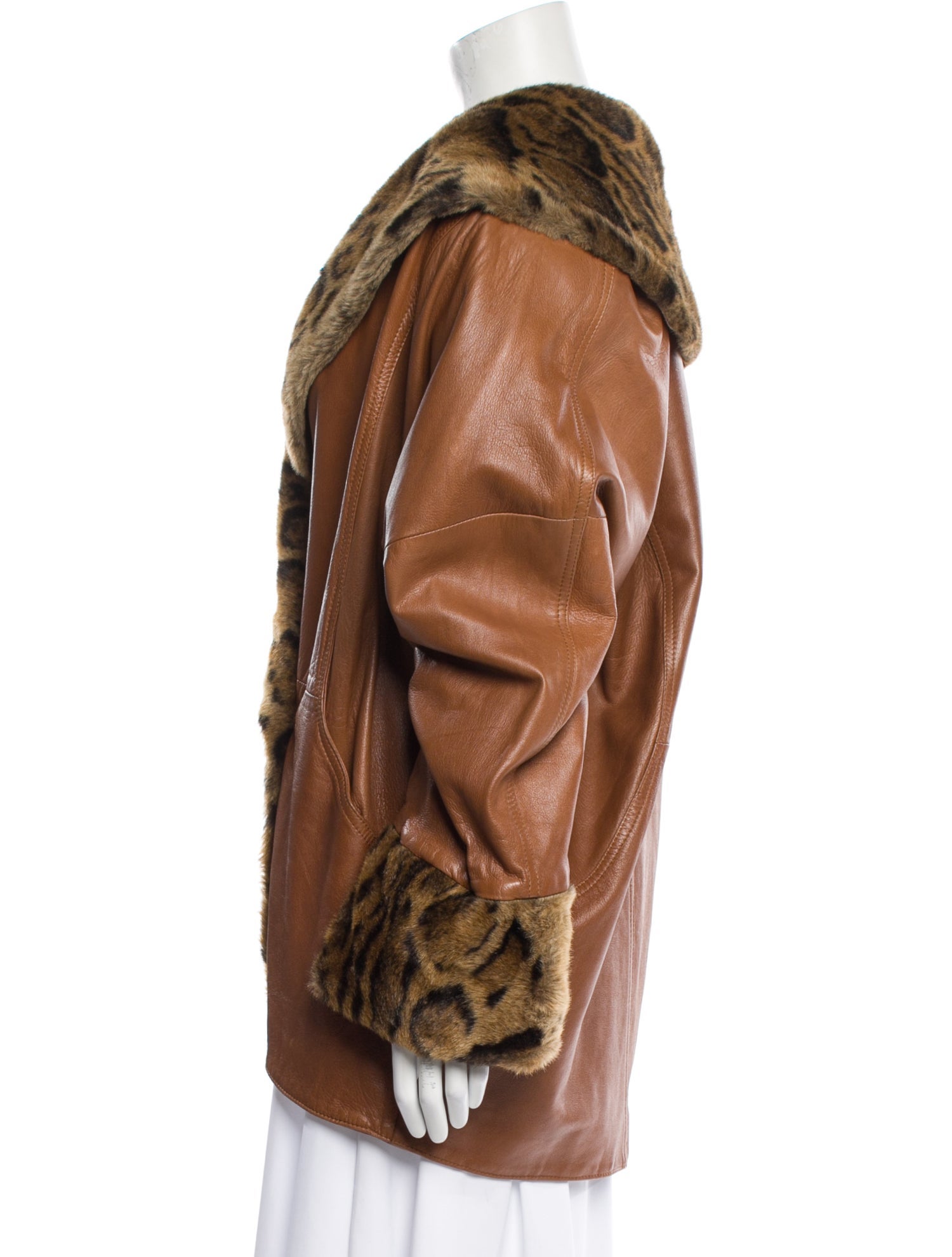 Vintage - Unbranded Animal Print Faux Fur Jacket