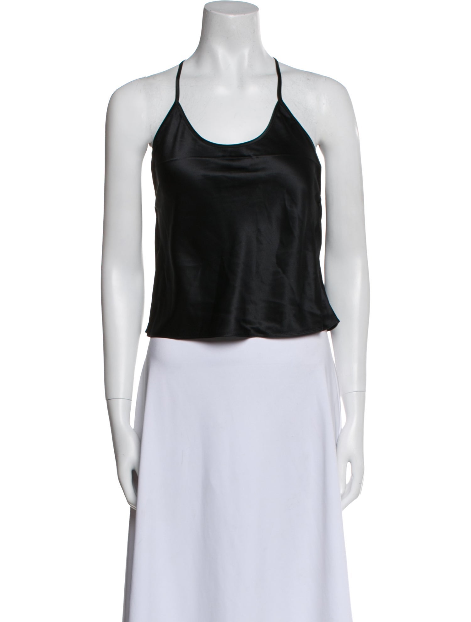 Vintage - Unbranded Silk Halterneck Crop Top w/ Tags