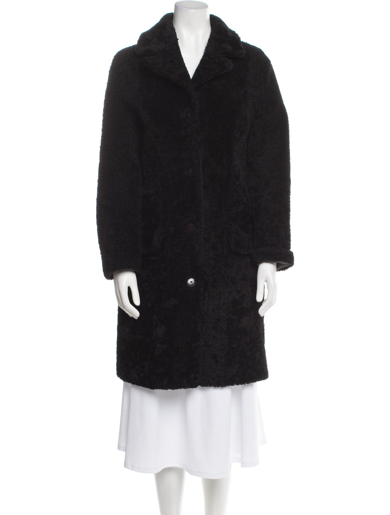 Gianfranco Ferre Vintage 1980's Faux Fur Coat - Black Coats