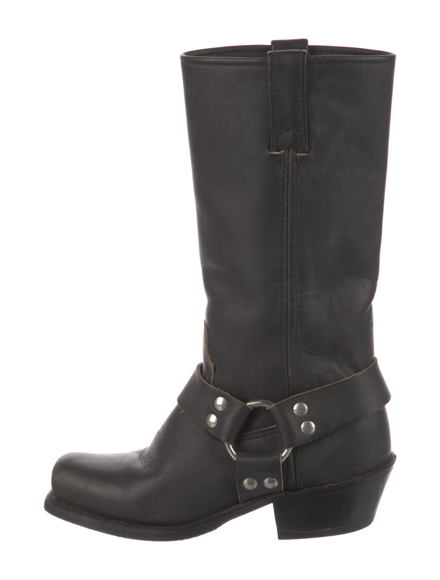 Vintage - Unbranded Leather Studded Accents Moto Boots