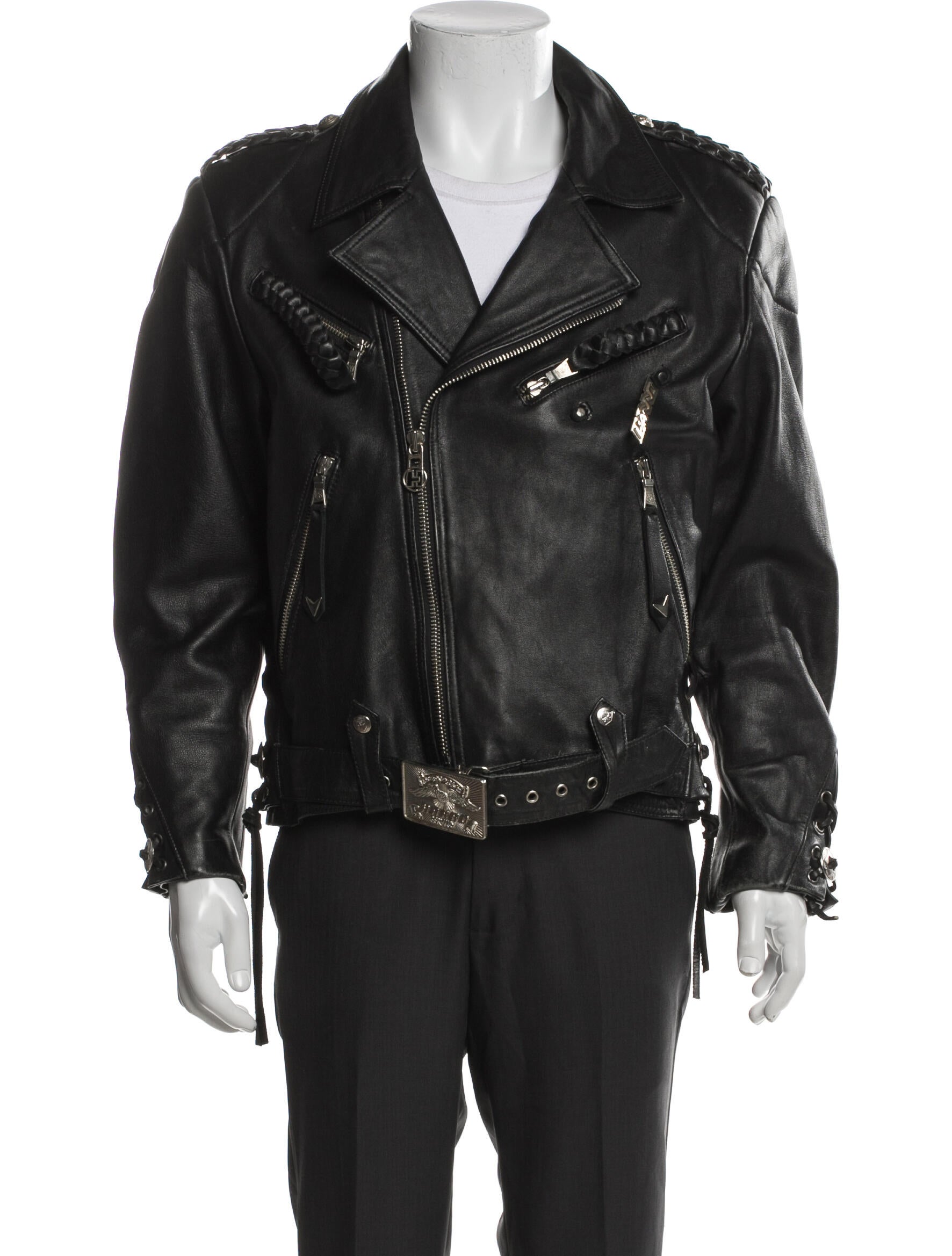 Vintage - Unbranded Leather Moto Jacket