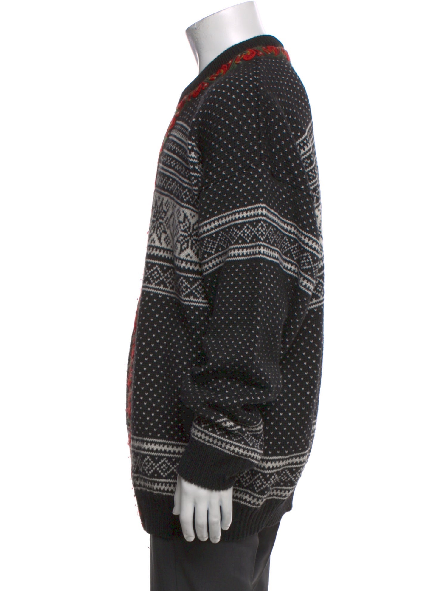 Vintage - Unbranded Printed Mock Neck Cardigan