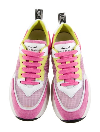 Voile Blanche Canvas Colorblock Pattern Chunky Sneakers