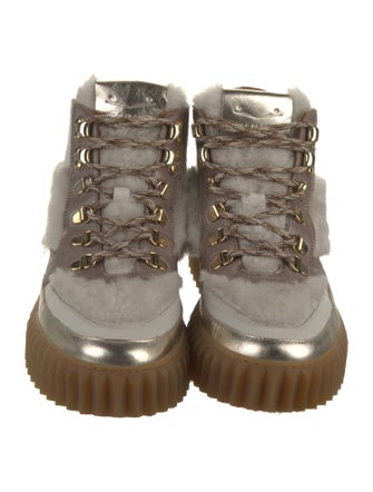 Voile Blanche Leather Faux Fur Trim Hiking Boots
