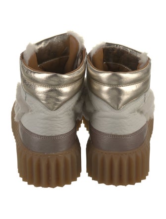 Voile Blanche Leather Faux Fur Trim Hiking Boots