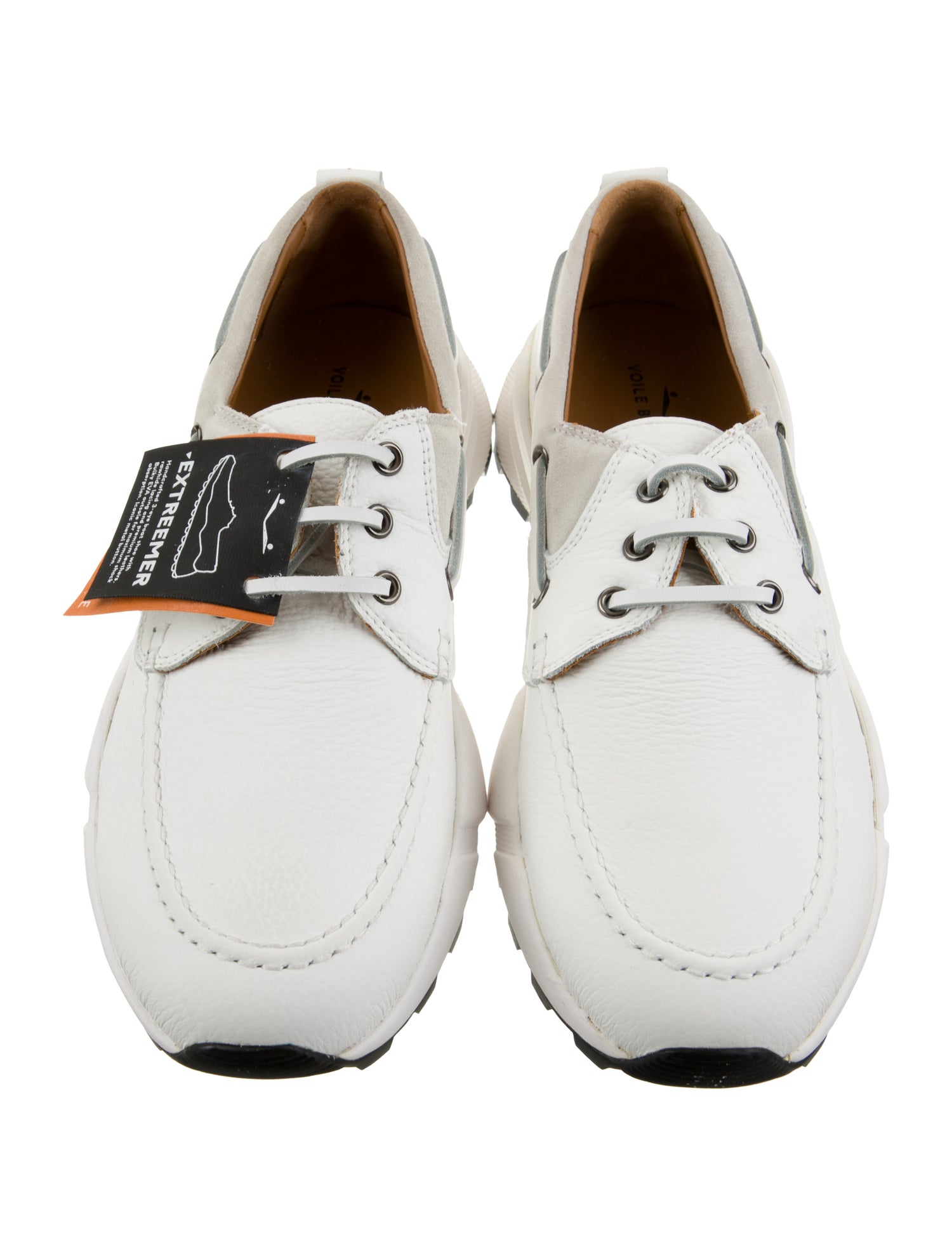 Voile Blanche Leather Colorblock Pattern Sneakers