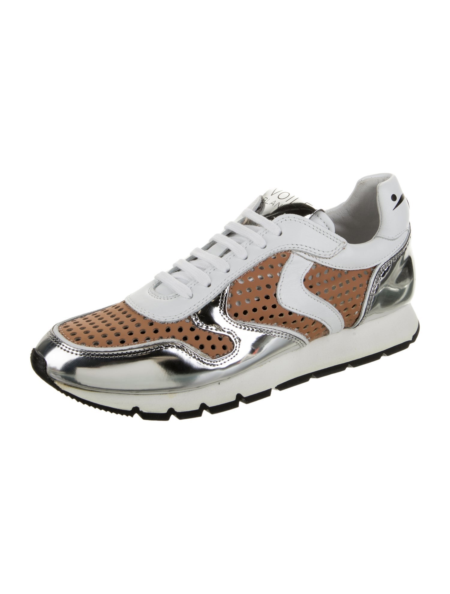 Voile Blanche Leather Printed Athletic Sneakers