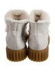 Voile Blanche Leather Fur Trim Lace-Up Boots