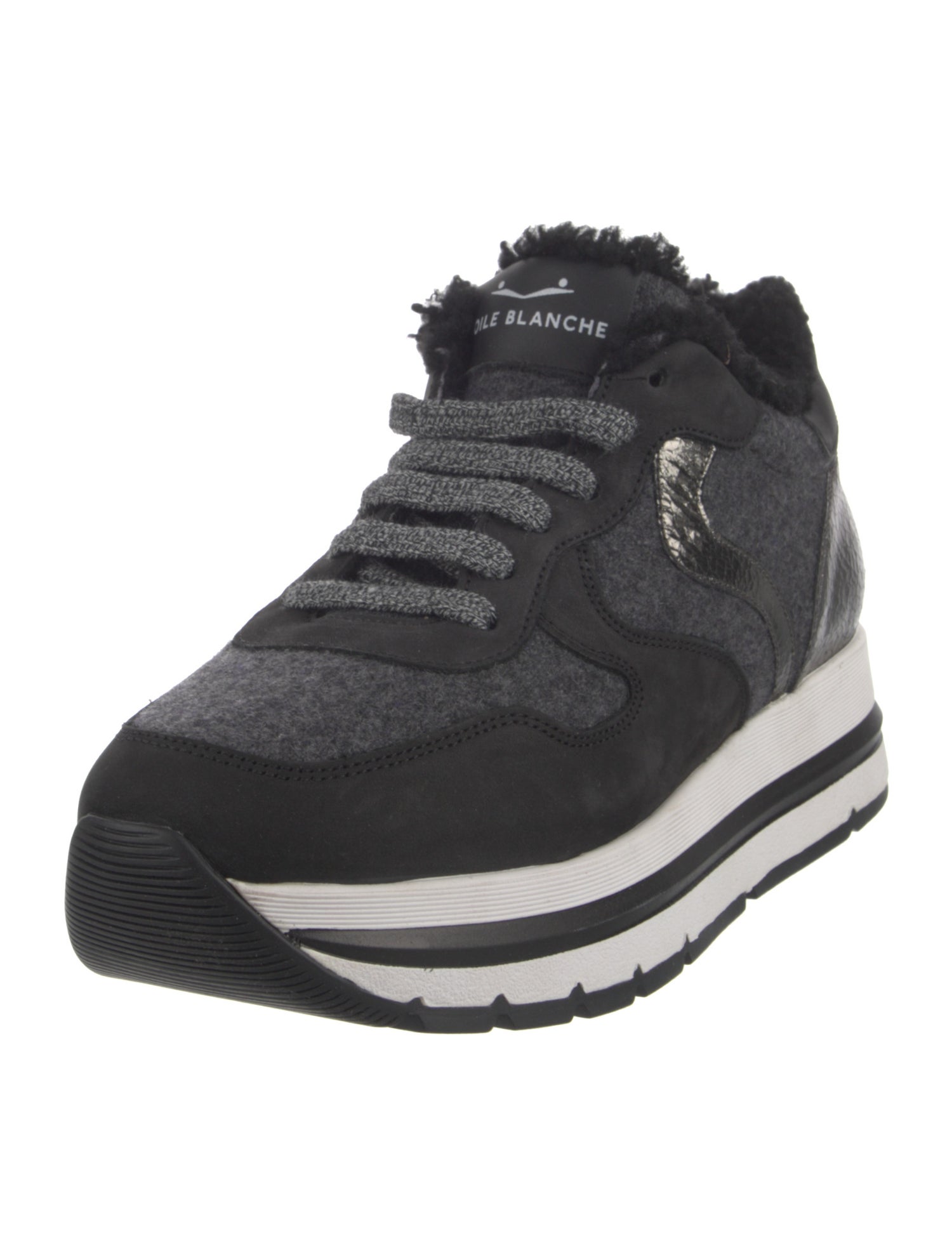 Voile Blanche Wool Faux Fur Trim Sneakers