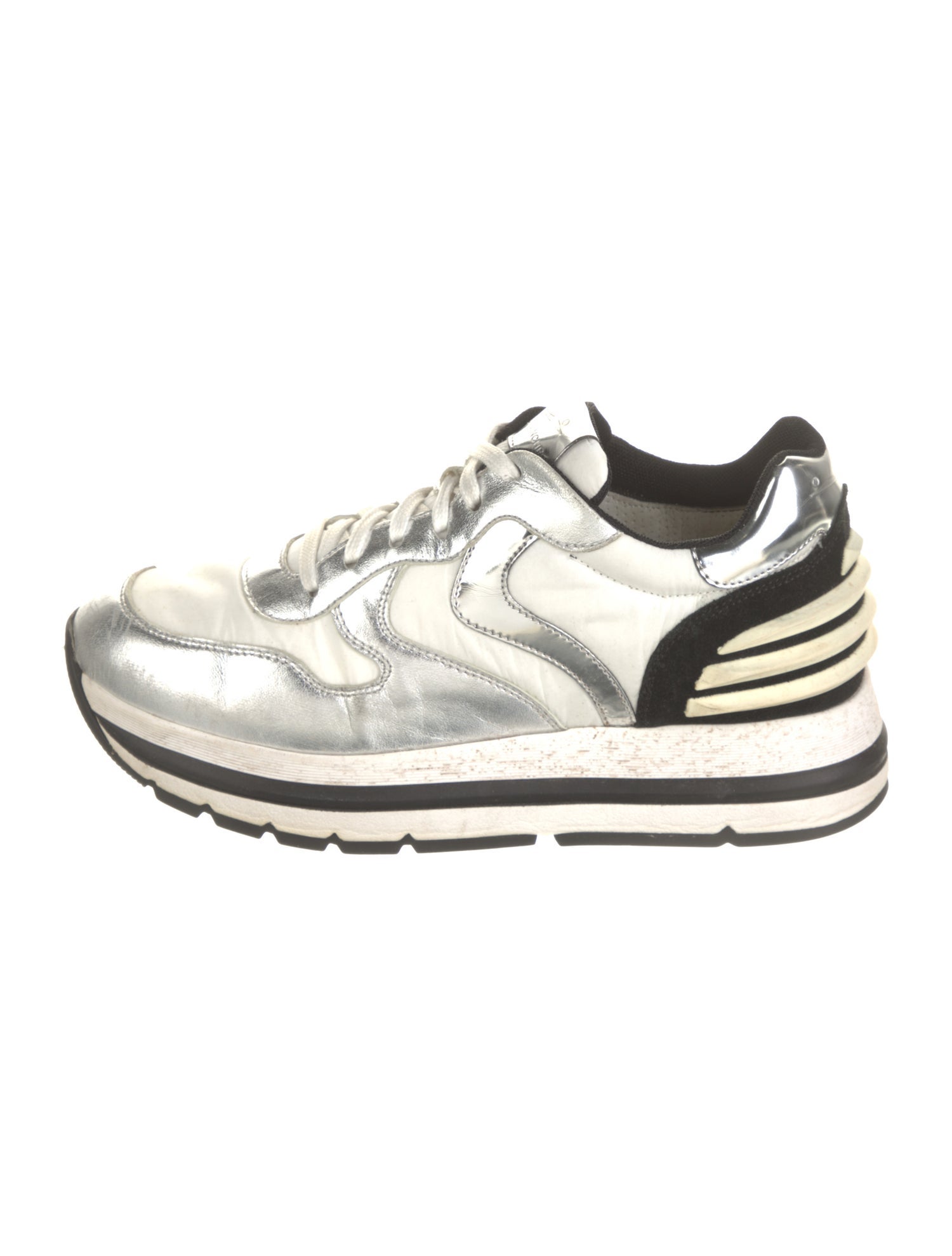 Voile Blanche Leather Printed Wedge Sneakers