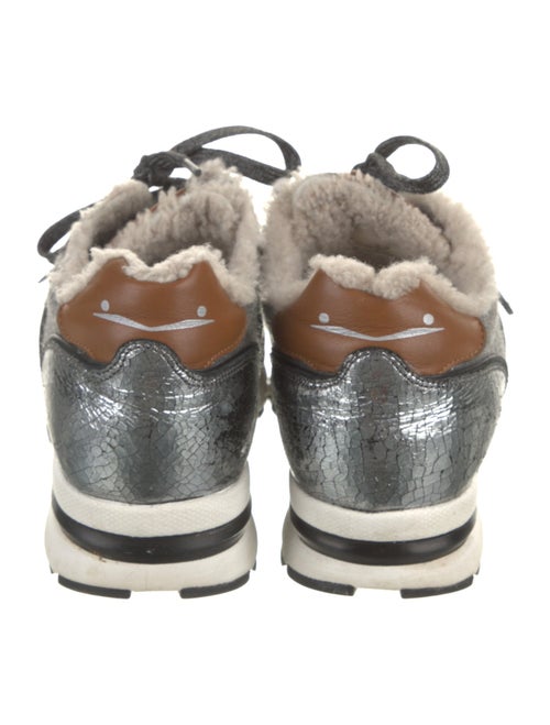 Voile Blanche Suede Leather Trim Embellishment Athletic Sneakers