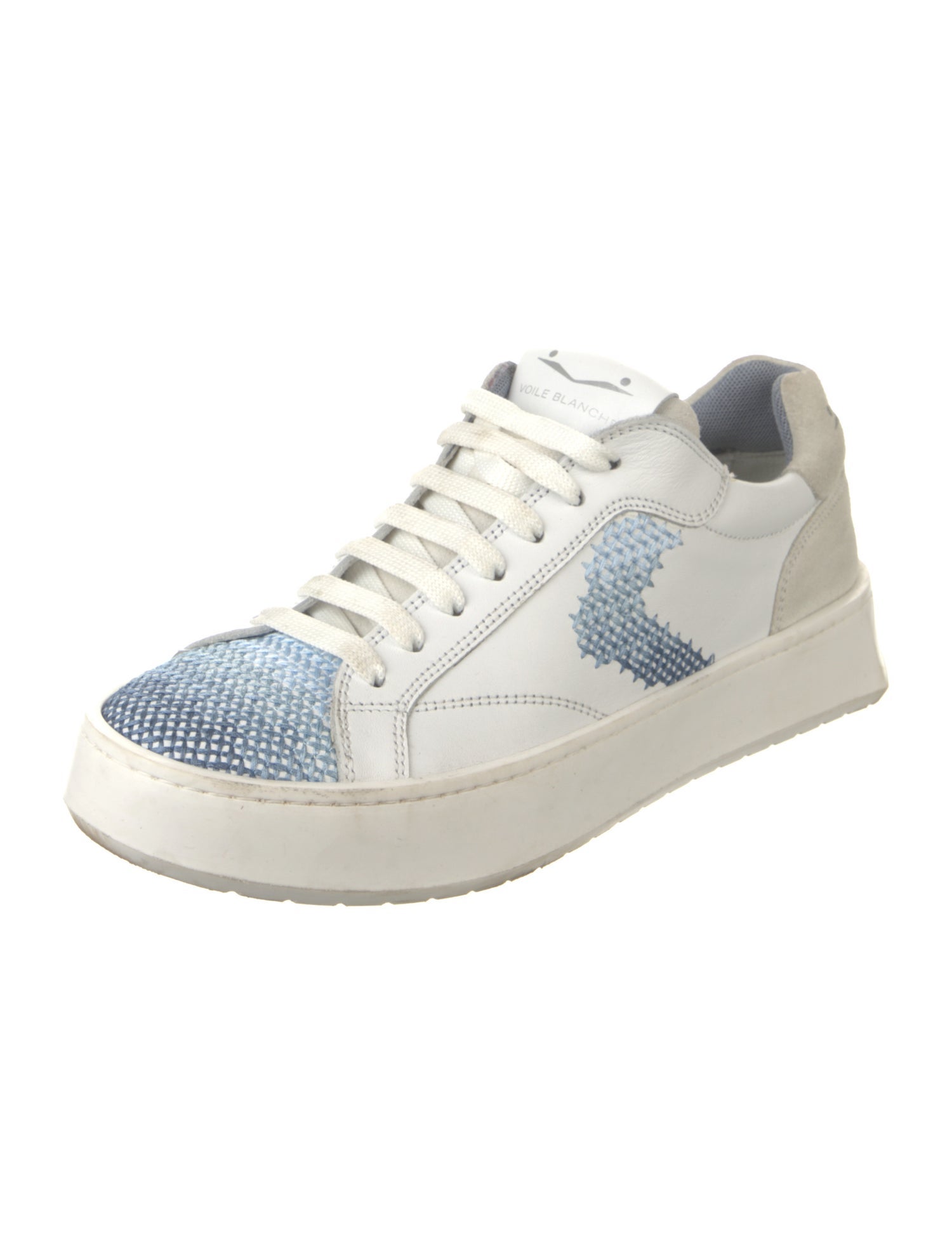 Voile Blanche Leather Colorblock Pattern Sneakers