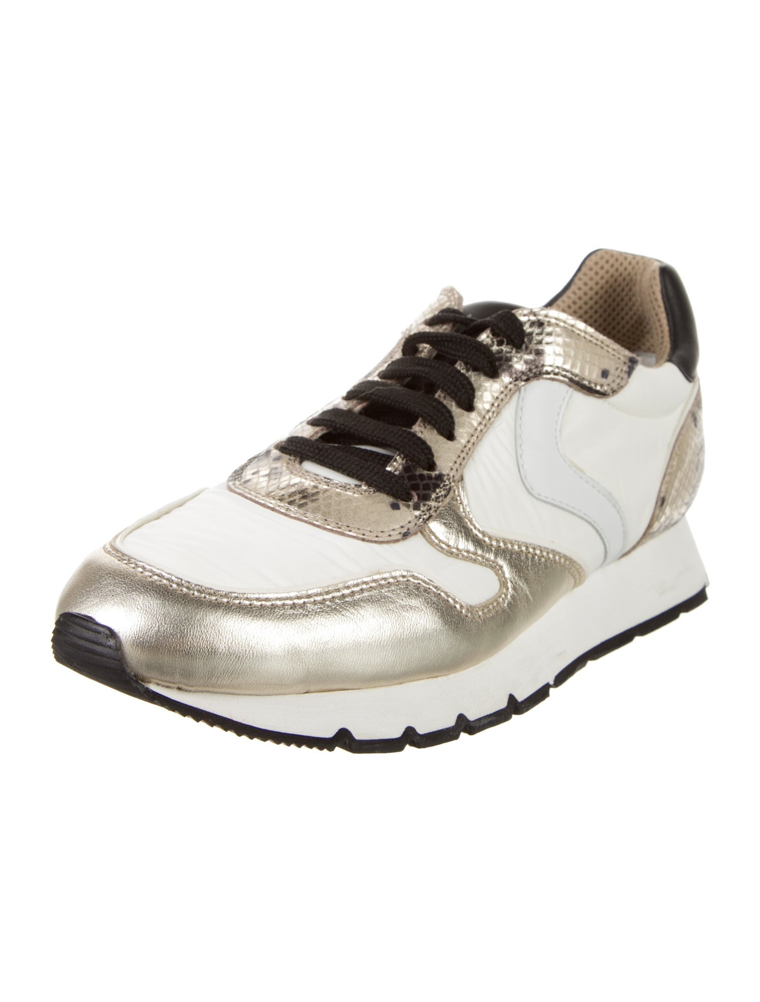 Voile Blanche Leather Colorblock Pattern Sneakers